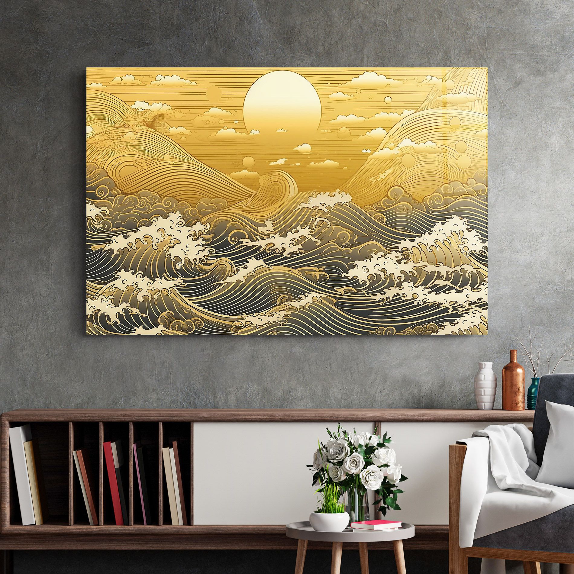 Blue Gold Waves mockup 2