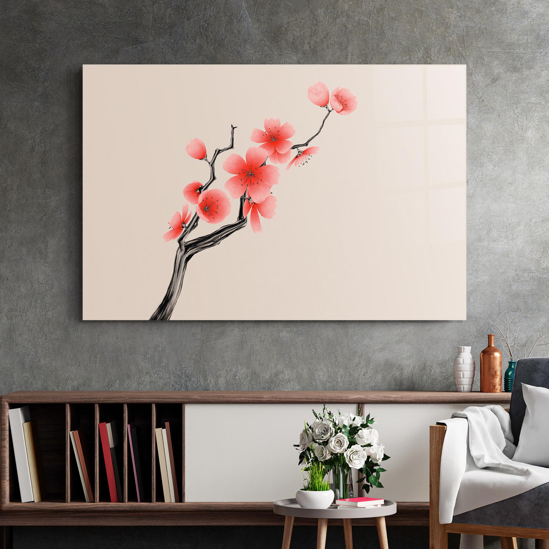 Стъклена картина Chinese Plum Blossom mockup 2