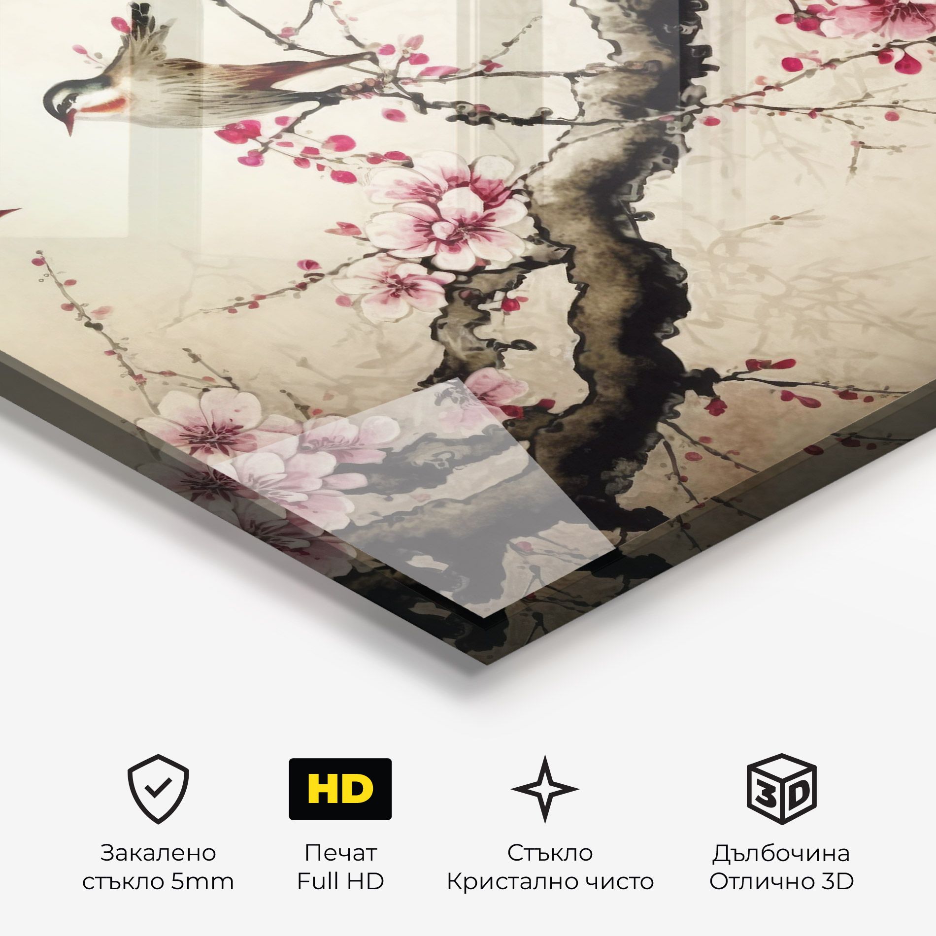 Cherry Blossom Birds mockup 3