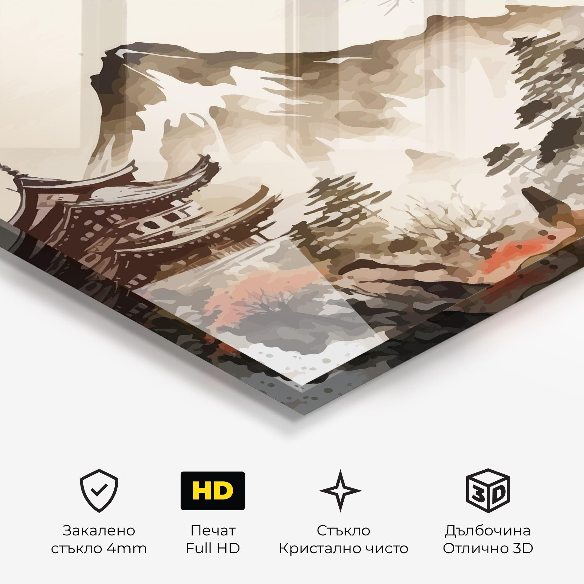 Стъклена картина Asiatic Blossom View mockup 3