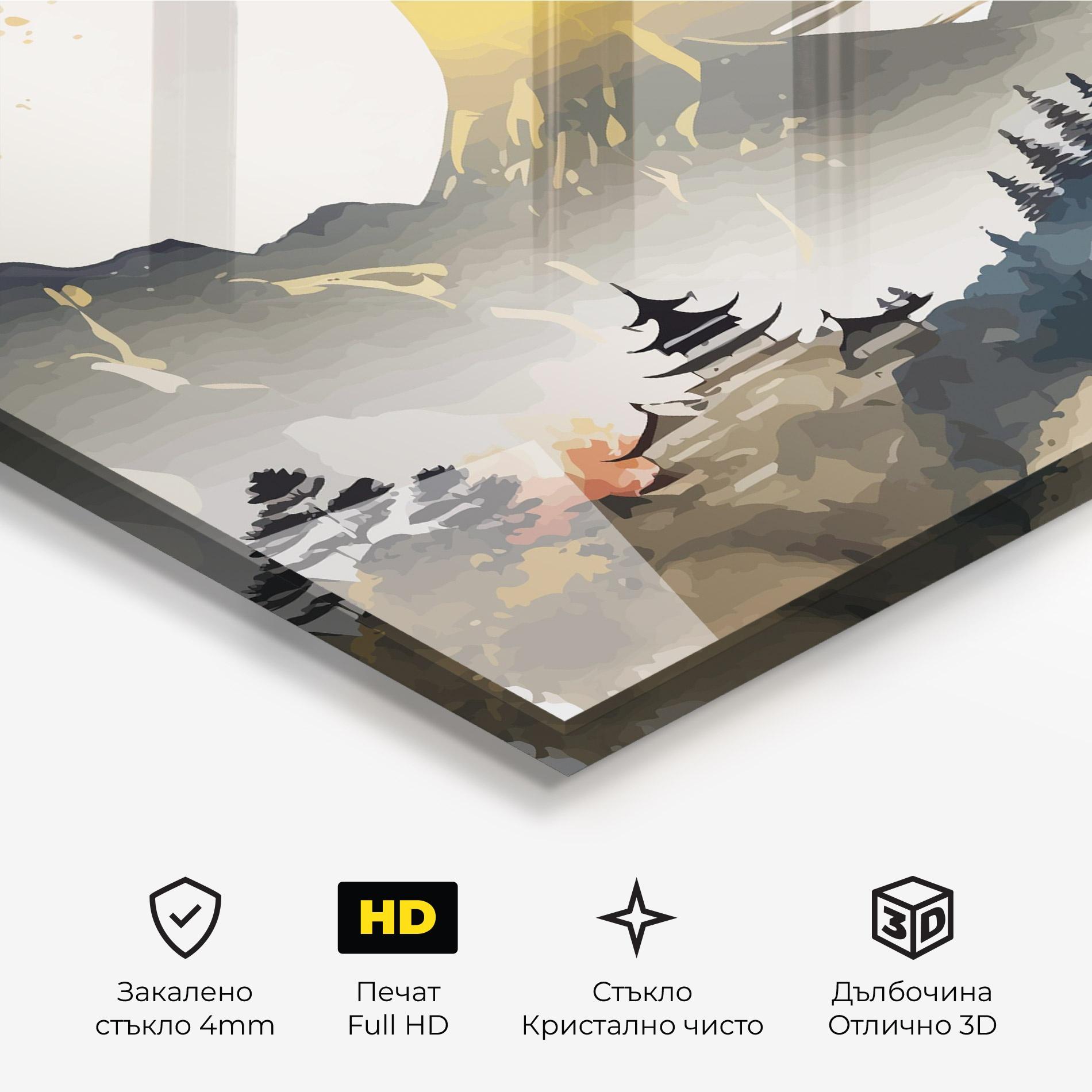 Стъклена картина Asiatic Gold Cream mockup 3