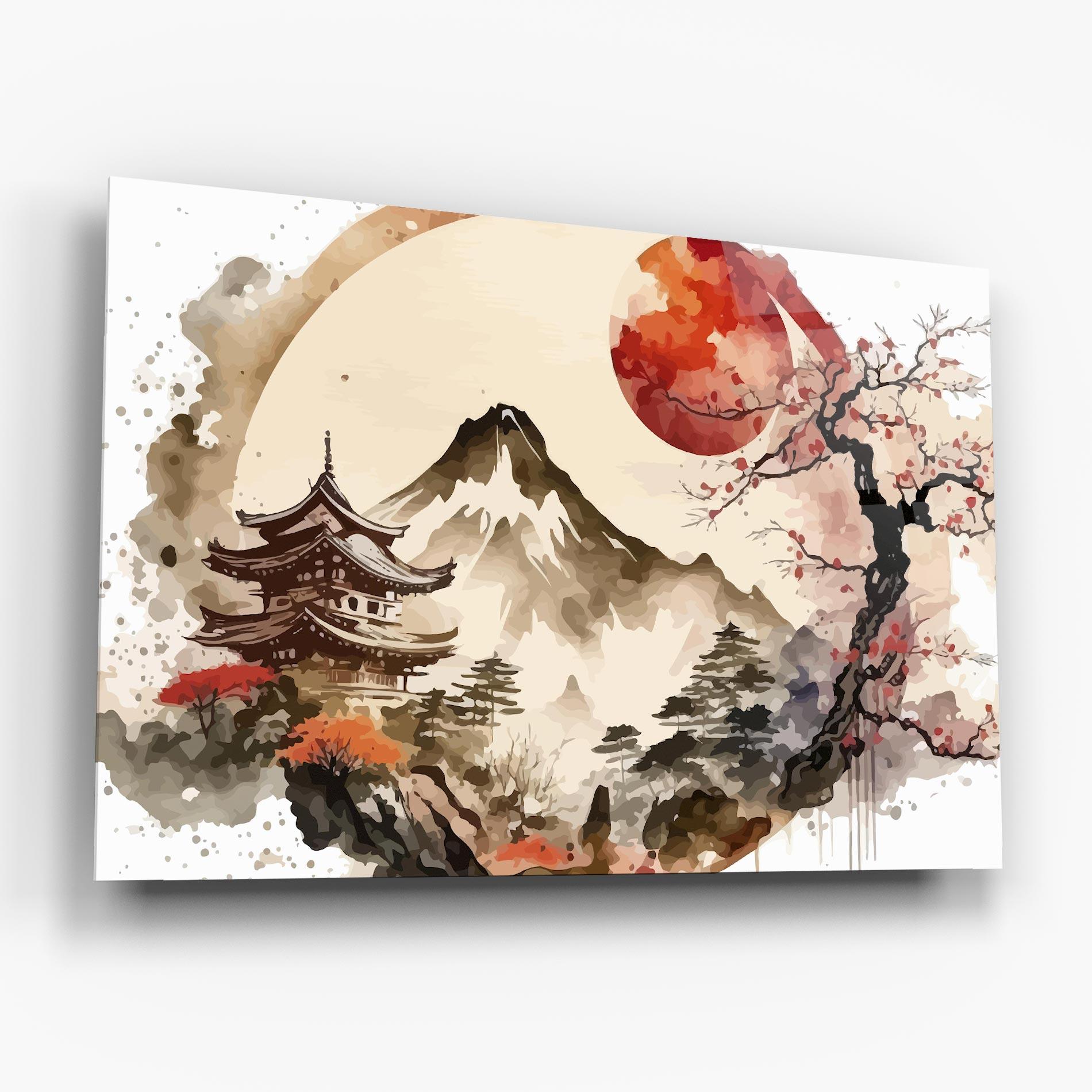 Стъклена картина Asiatic Blossom View mockup 6