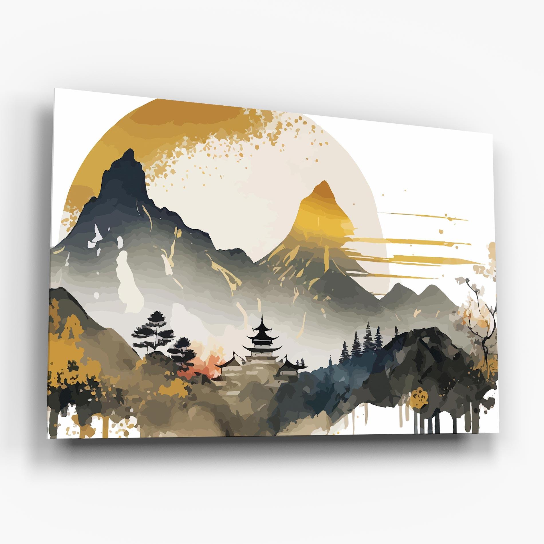 Стъклена картина Asiatic Gold Cream mockup 6