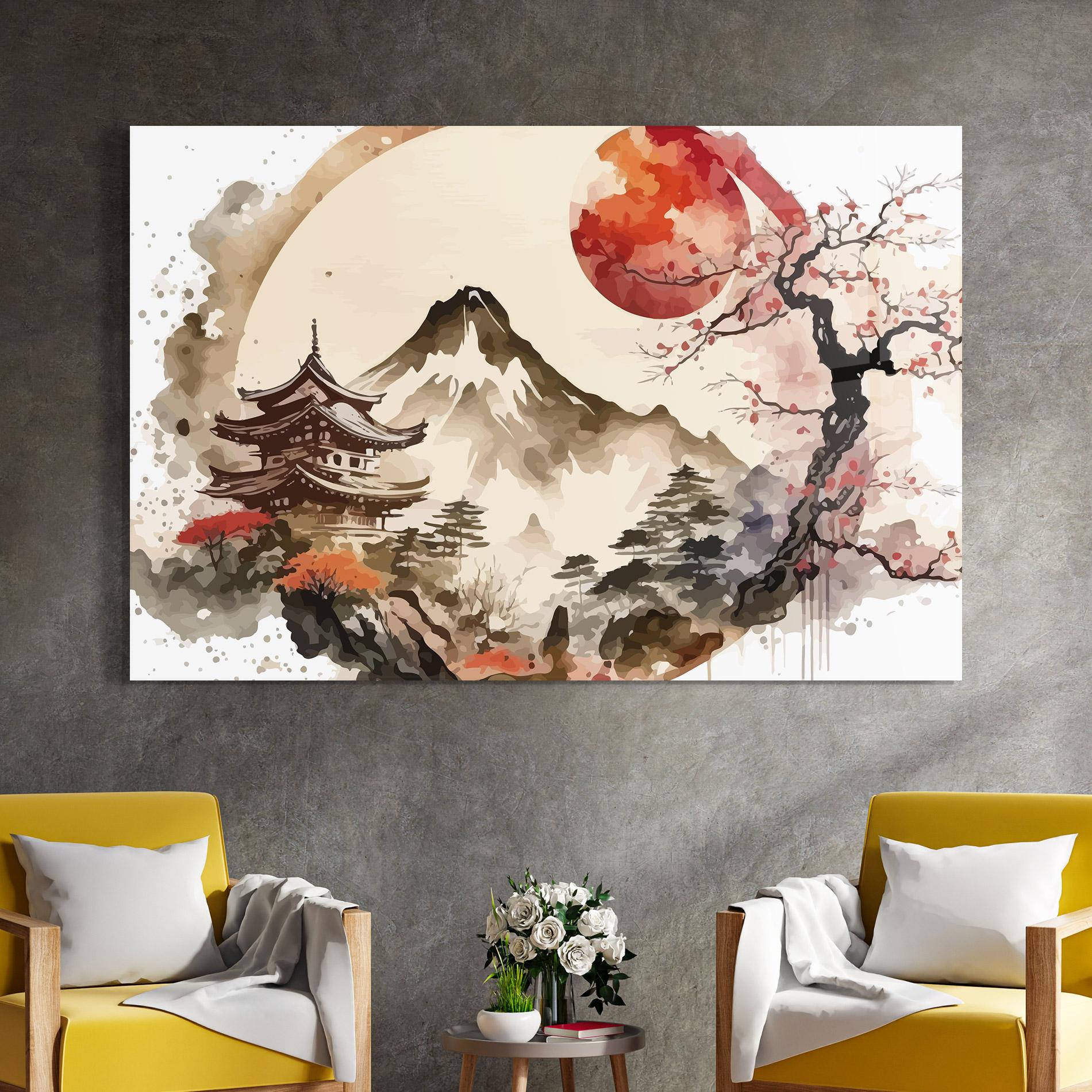 Стъклена картина Asiatic Blossom View mockup 4