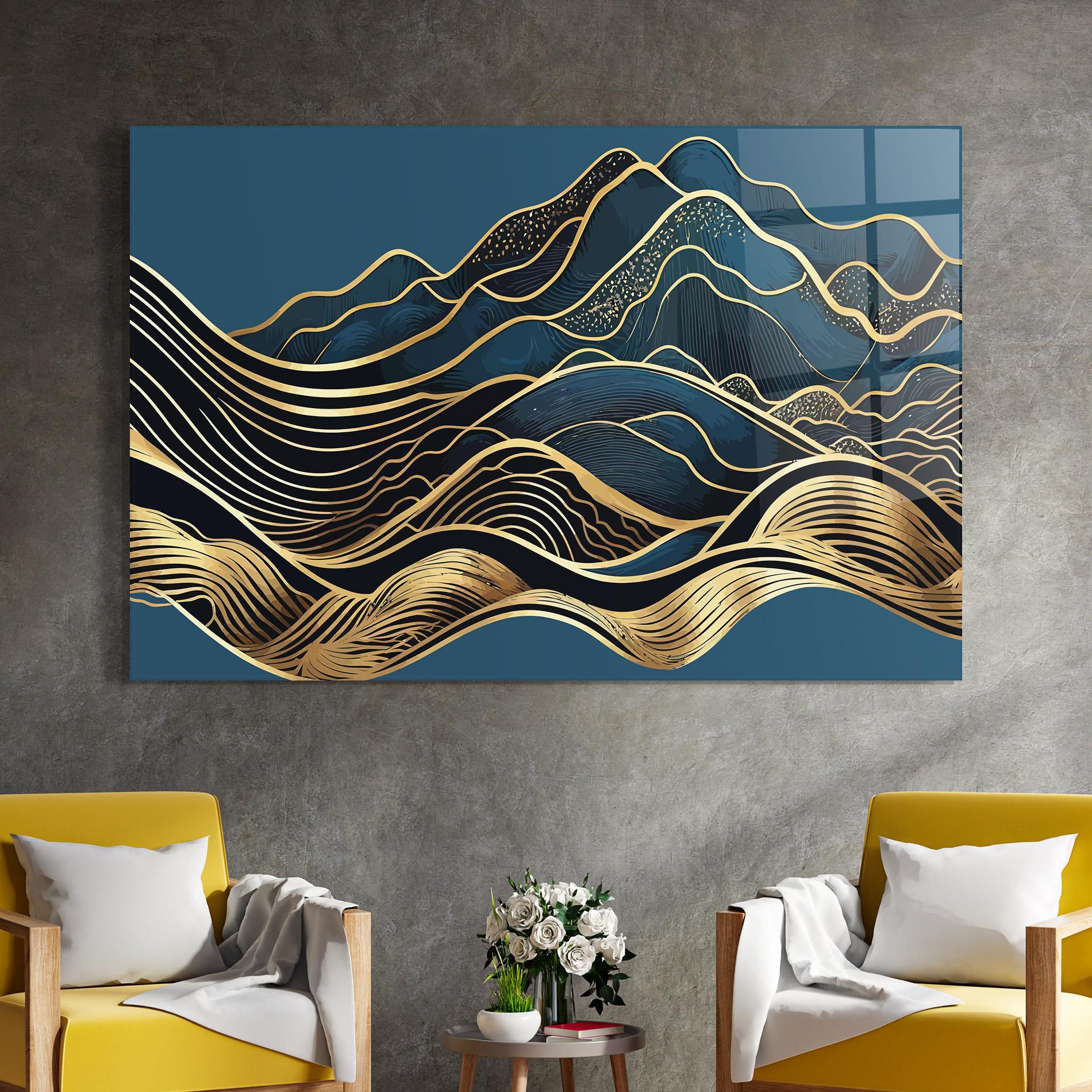 Стъклена картина Asiatic Blue Wave mockup 4