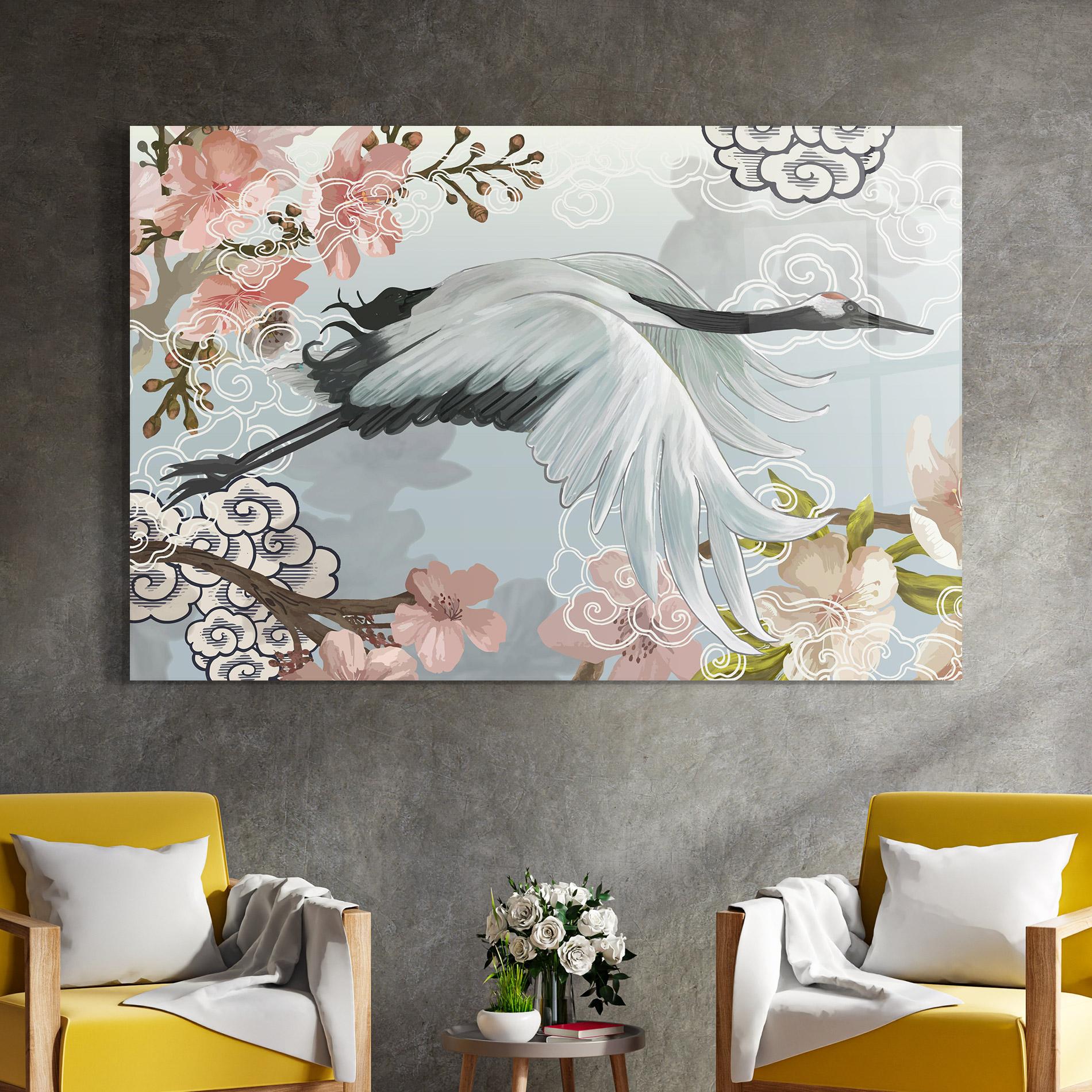 Стъклена картина Beautiful Asiatic Bird mockup 4