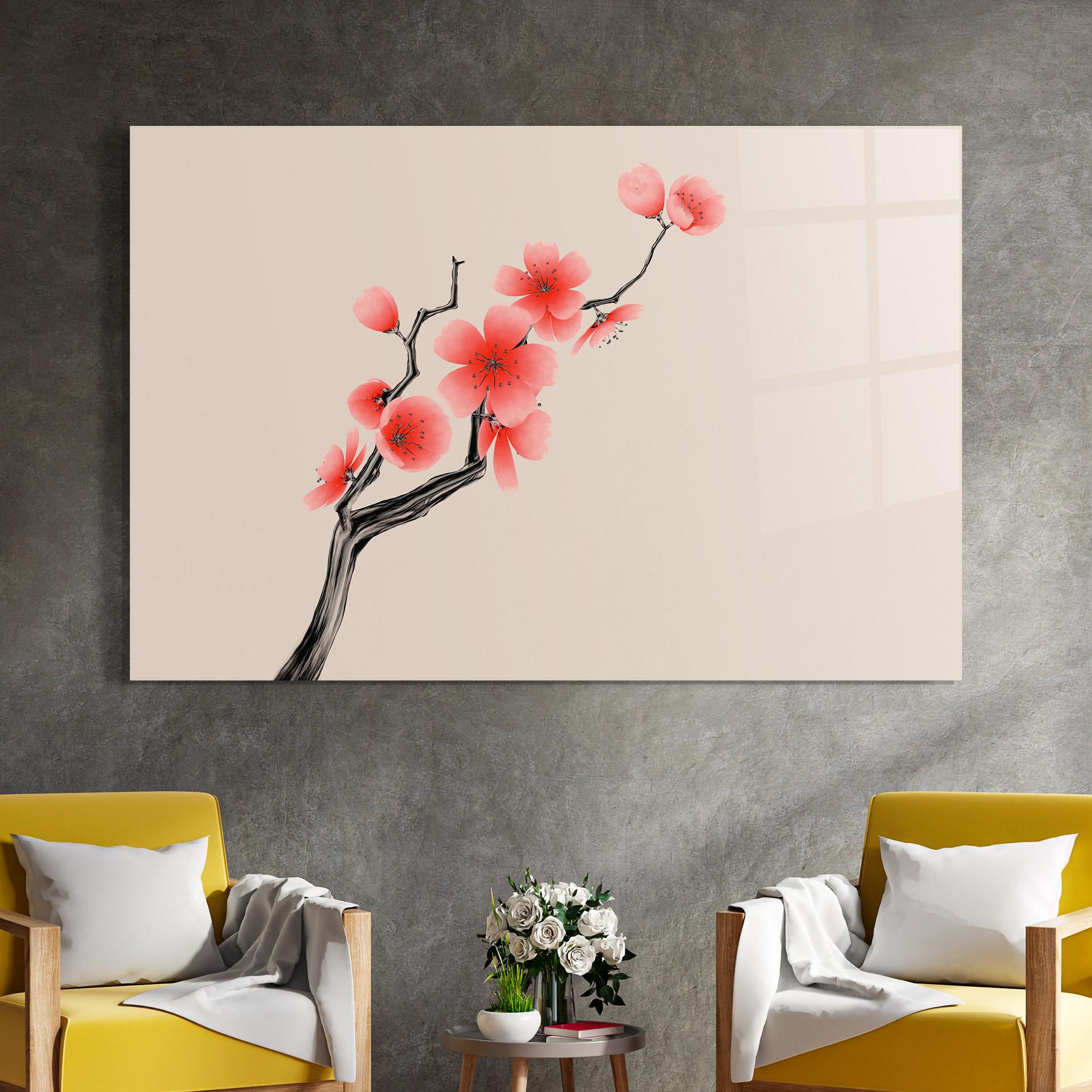 Стъклена картина Chinese Plum Blossom mockup 4