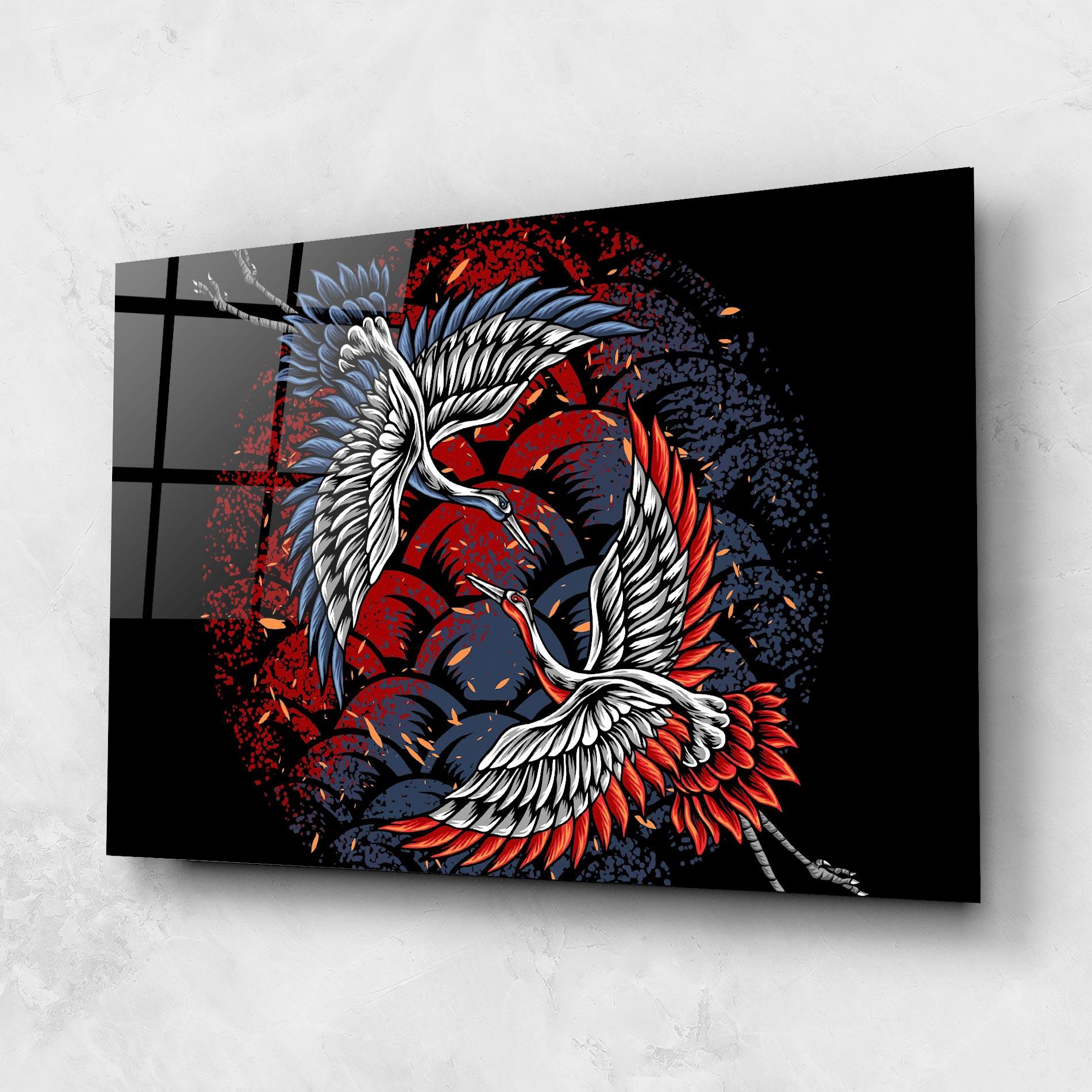 Стъклена картина Battlecranes mockup 1