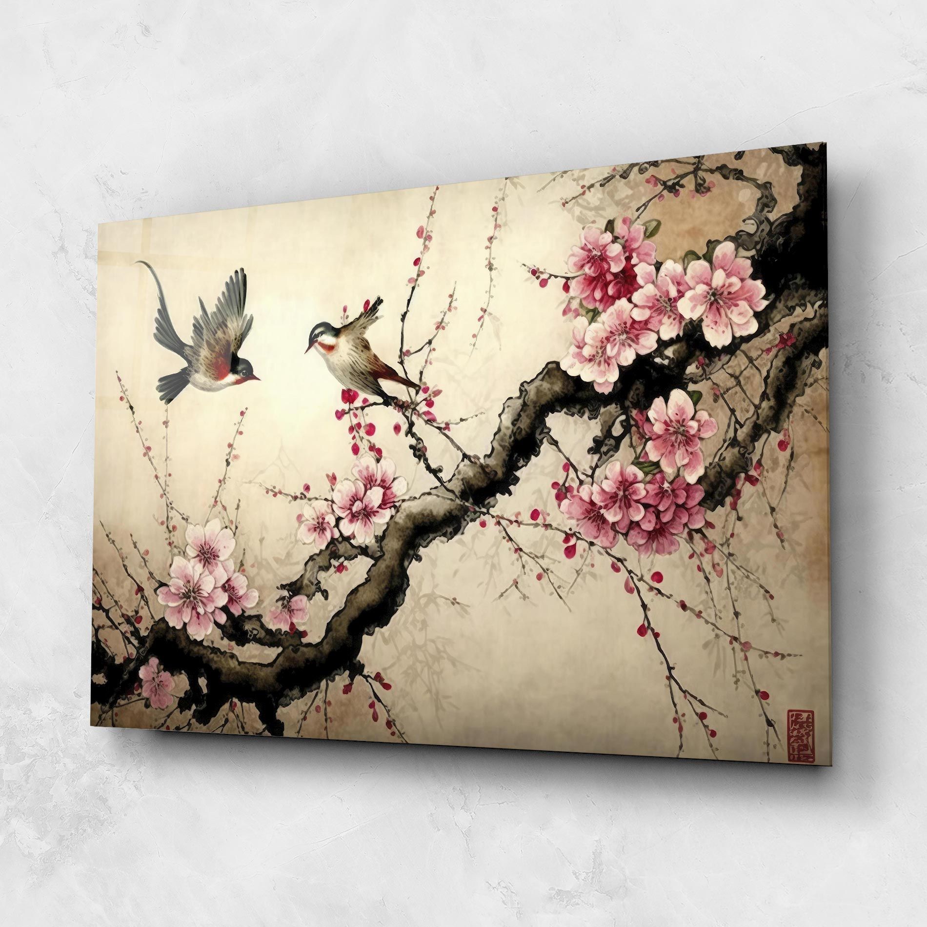 Cherry Blossom Birds mockup 1