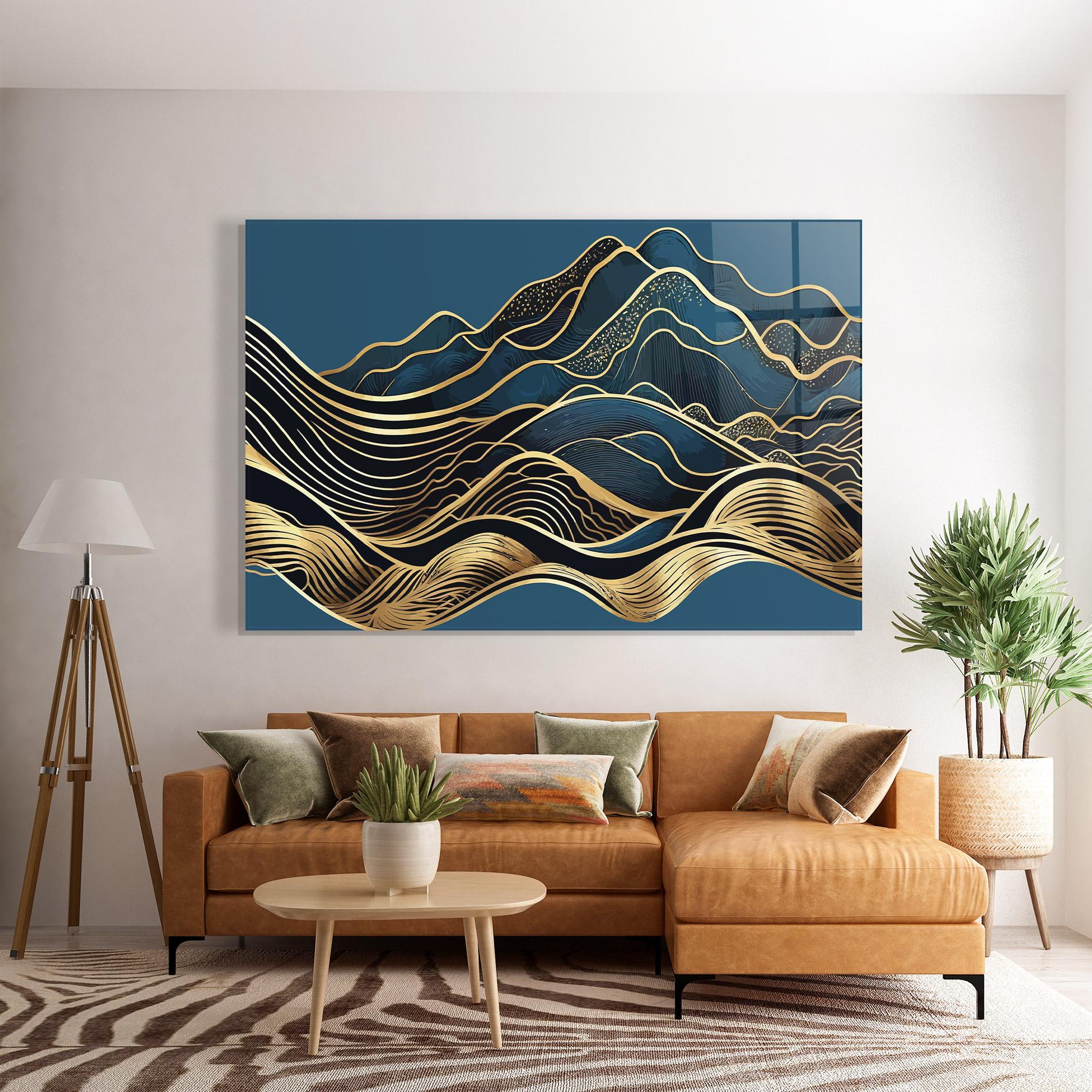 Стъклена картина Asiatic Blue Wave mockup 7