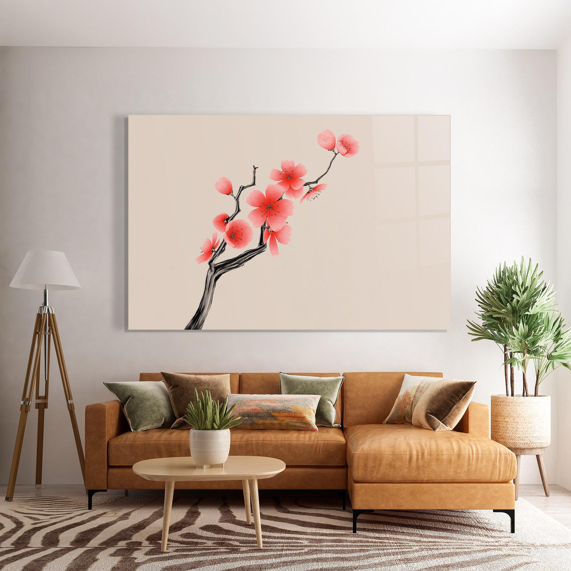 Стъклена картина Chinese Plum Blossom mockup 7