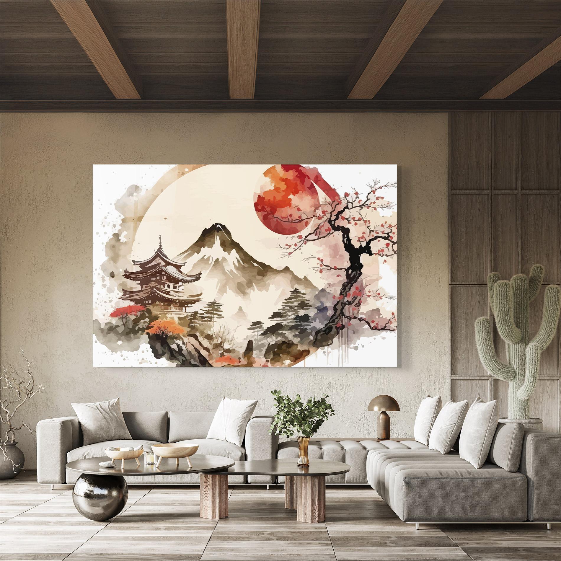 Стъклена картина Asiatic Blossom View mockup 8