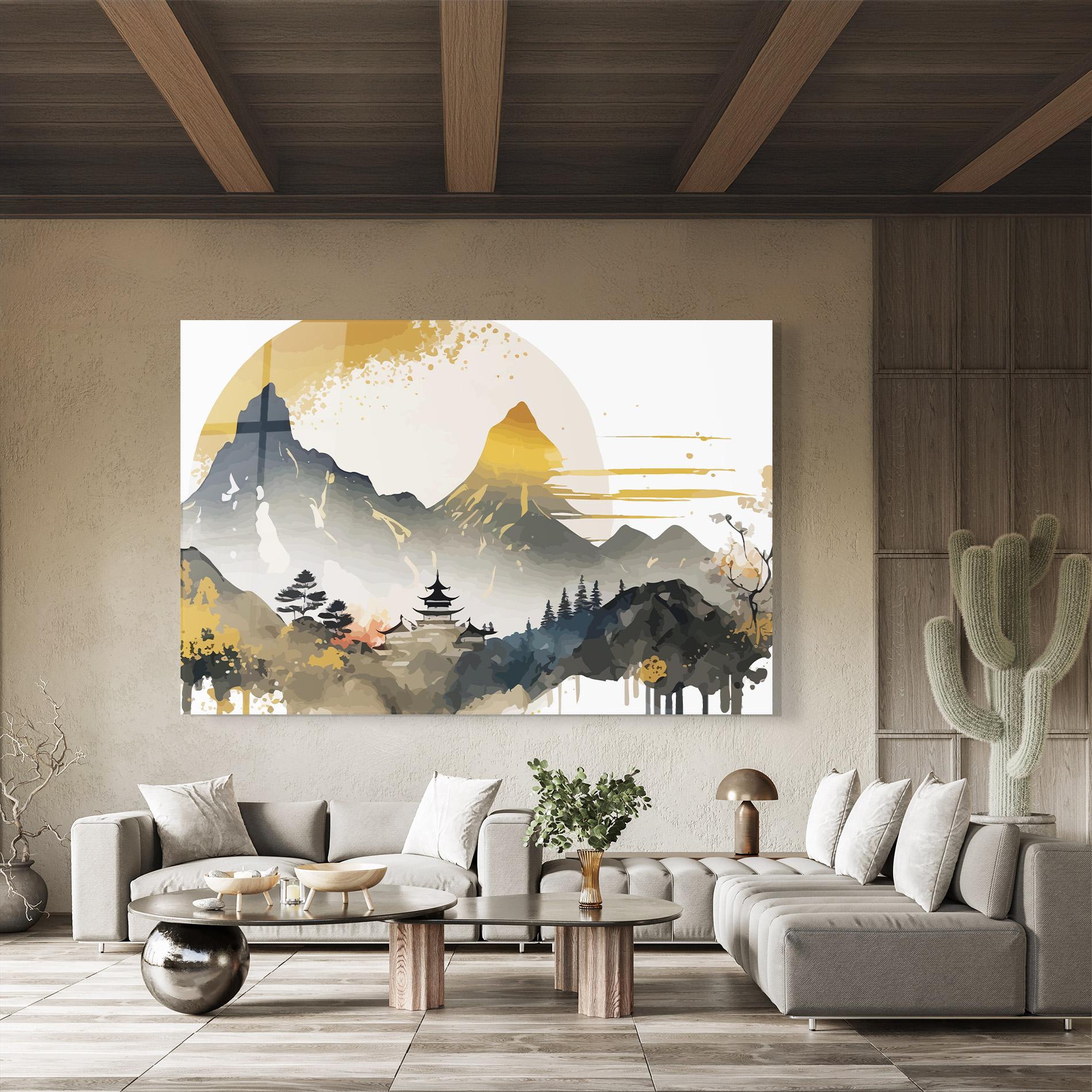 Стъклена картина Asiatic Gold Cream mockup 8