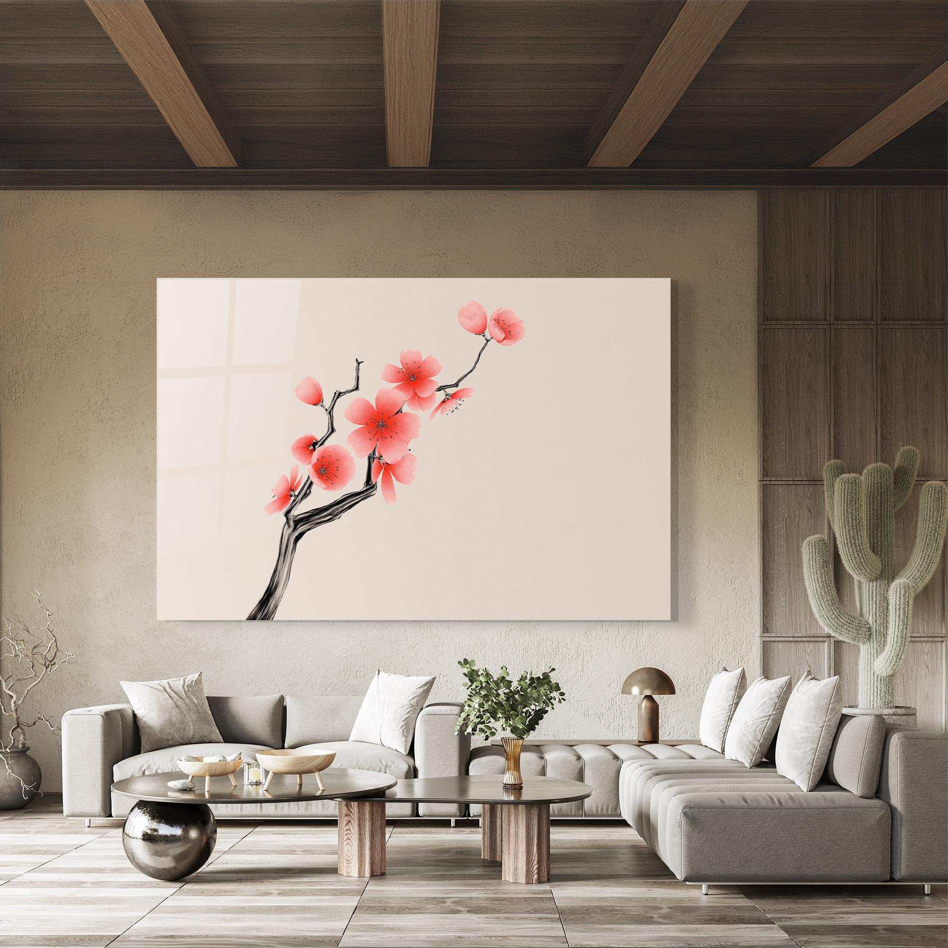 Стъклена картина Chinese Plum Blossom mockup 8