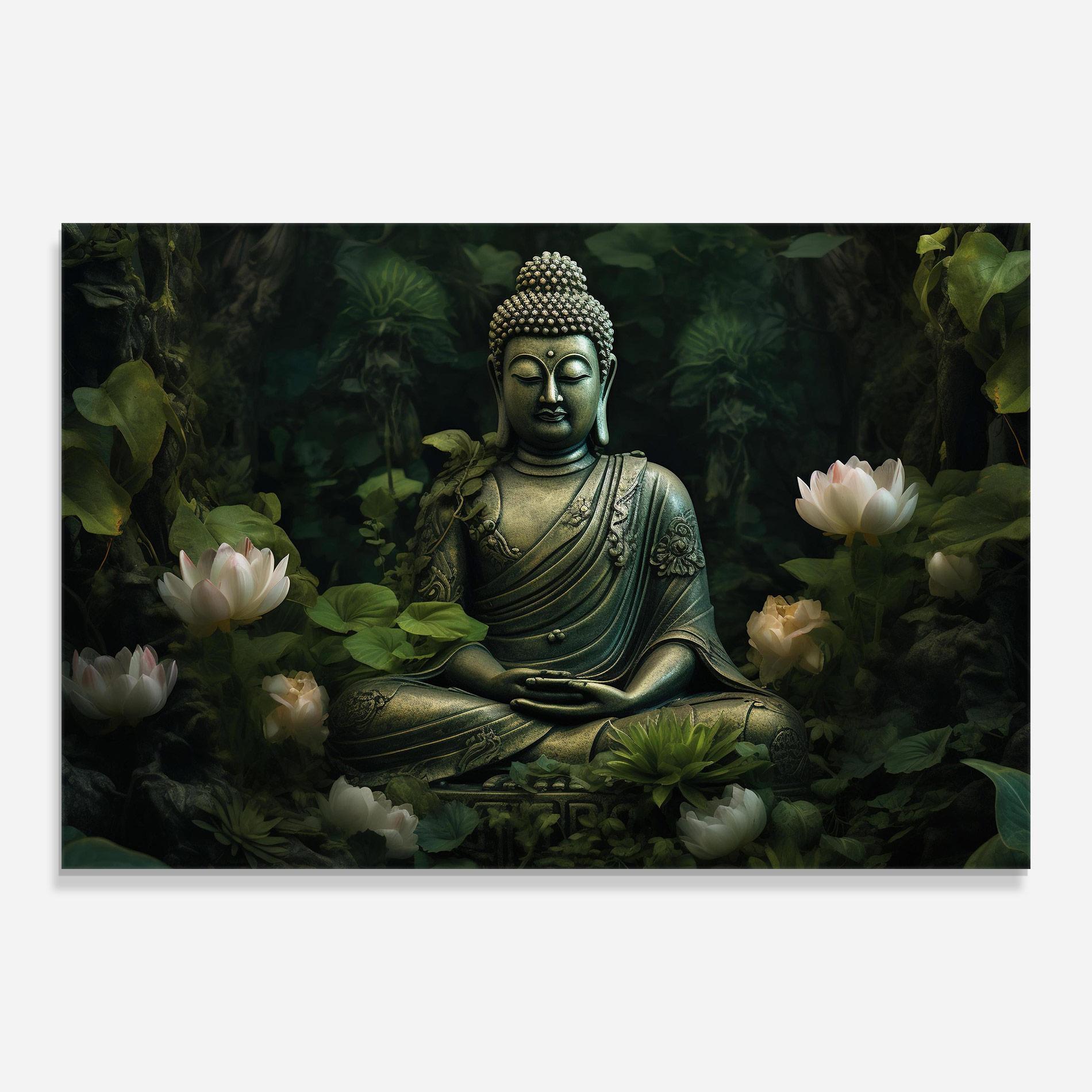 Стъклена картина Buddha Lotus Flower mockup 0