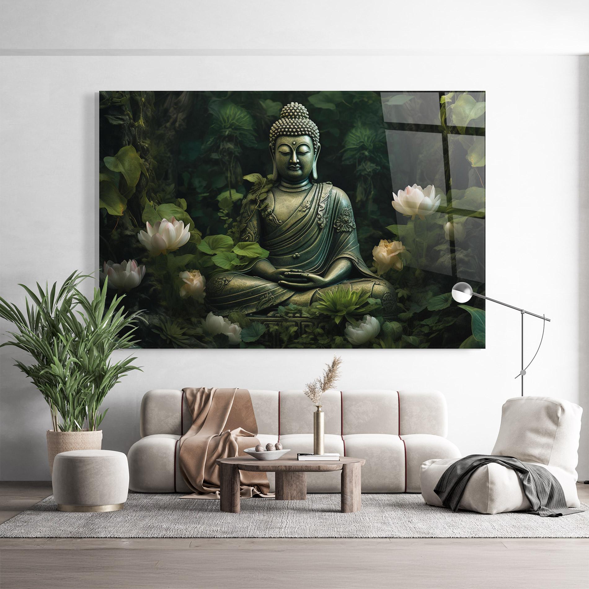 Стъклена картина Buddha Lotus Flower mockup 9