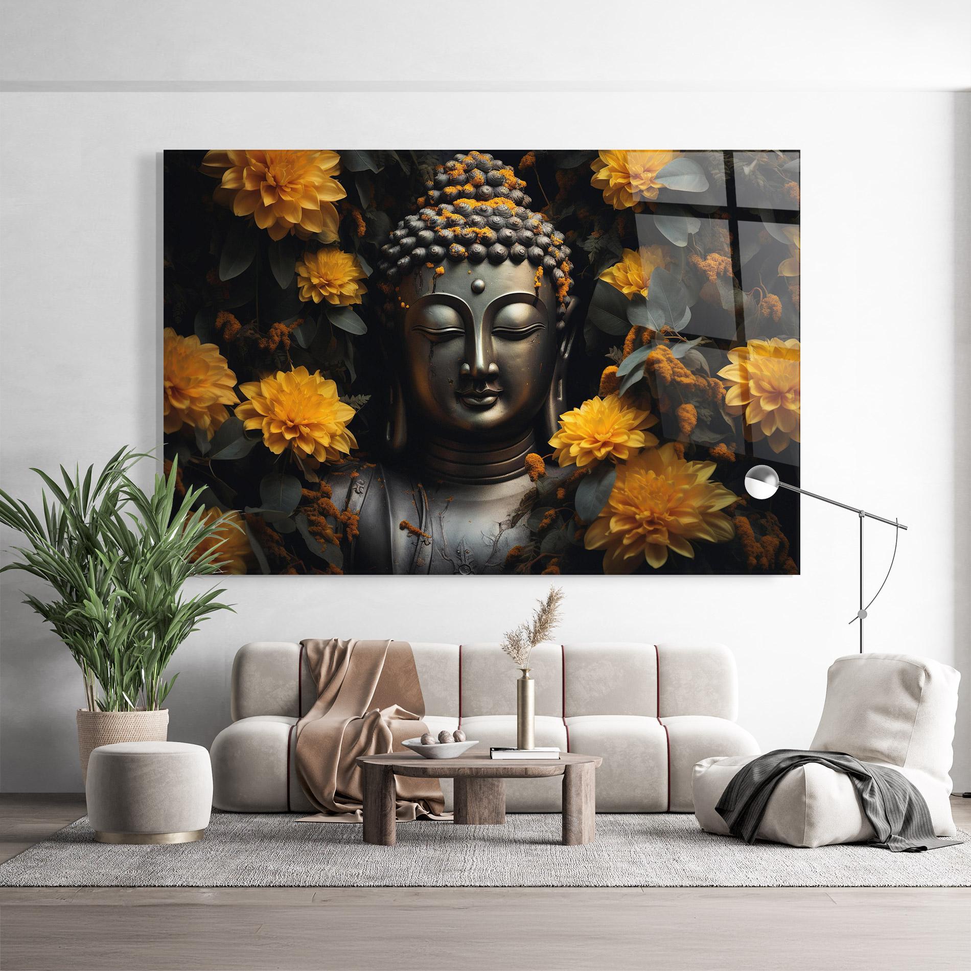 Стъклена картина Buddha Peace Statue mockup 9