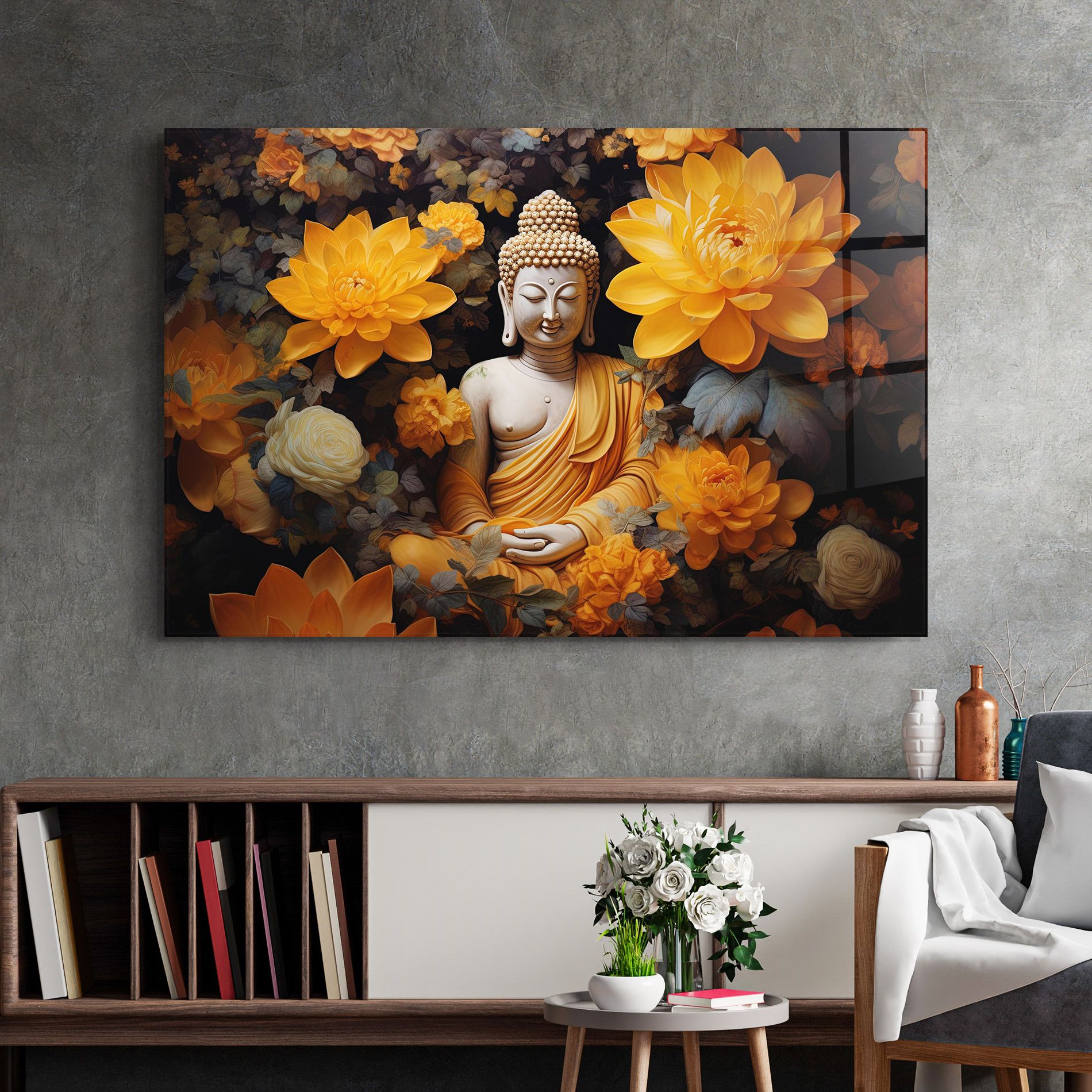 Buddha Big Flowers mockup 2