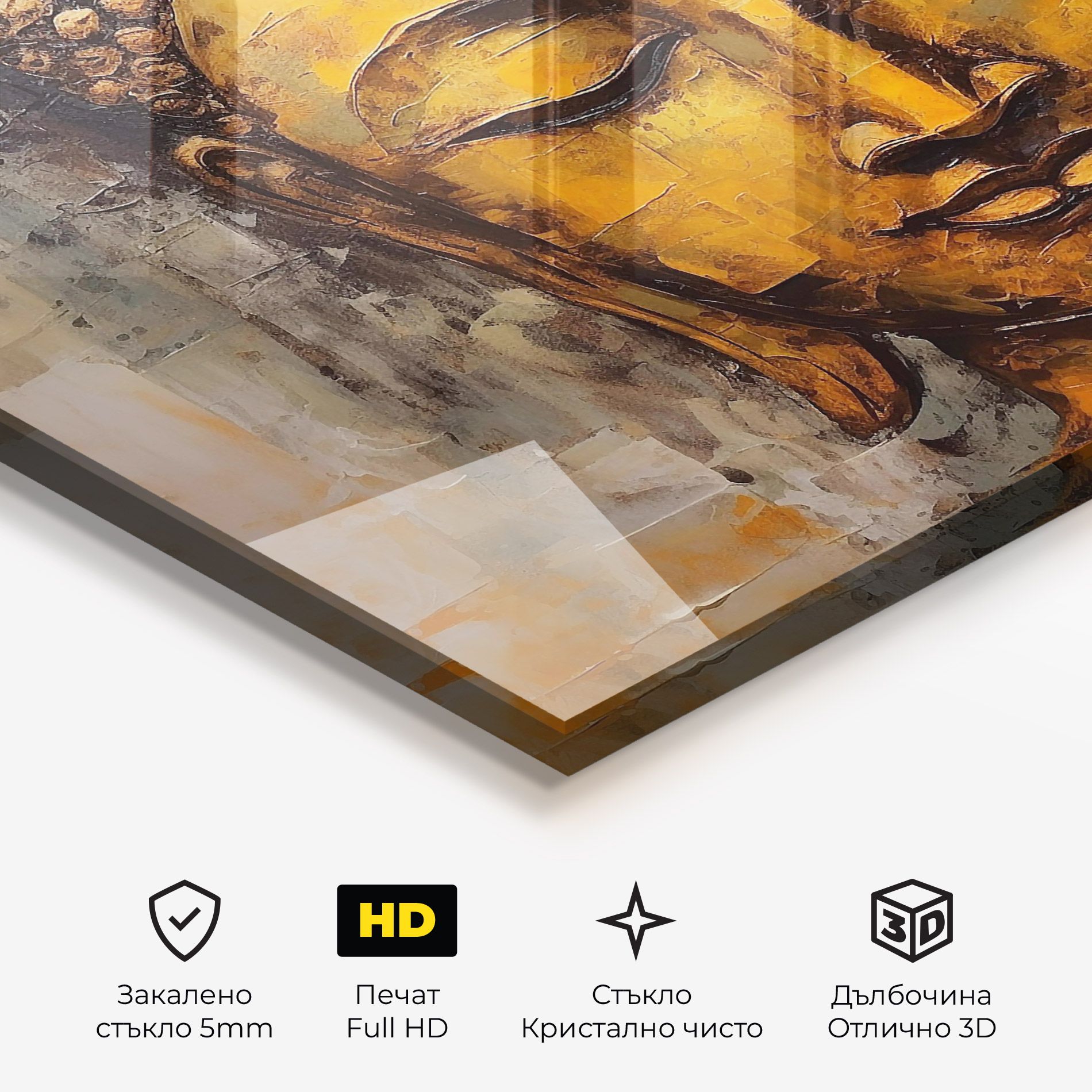 Yellow Buddha Face mockup 3