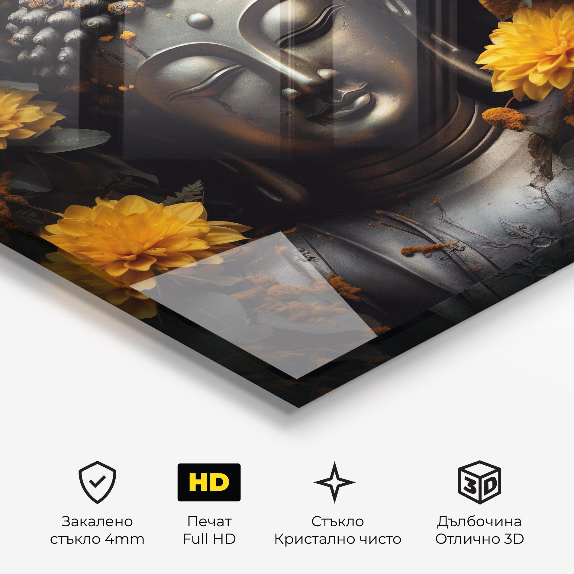 Стъклена картина Buddha Peace Statue mockup 3