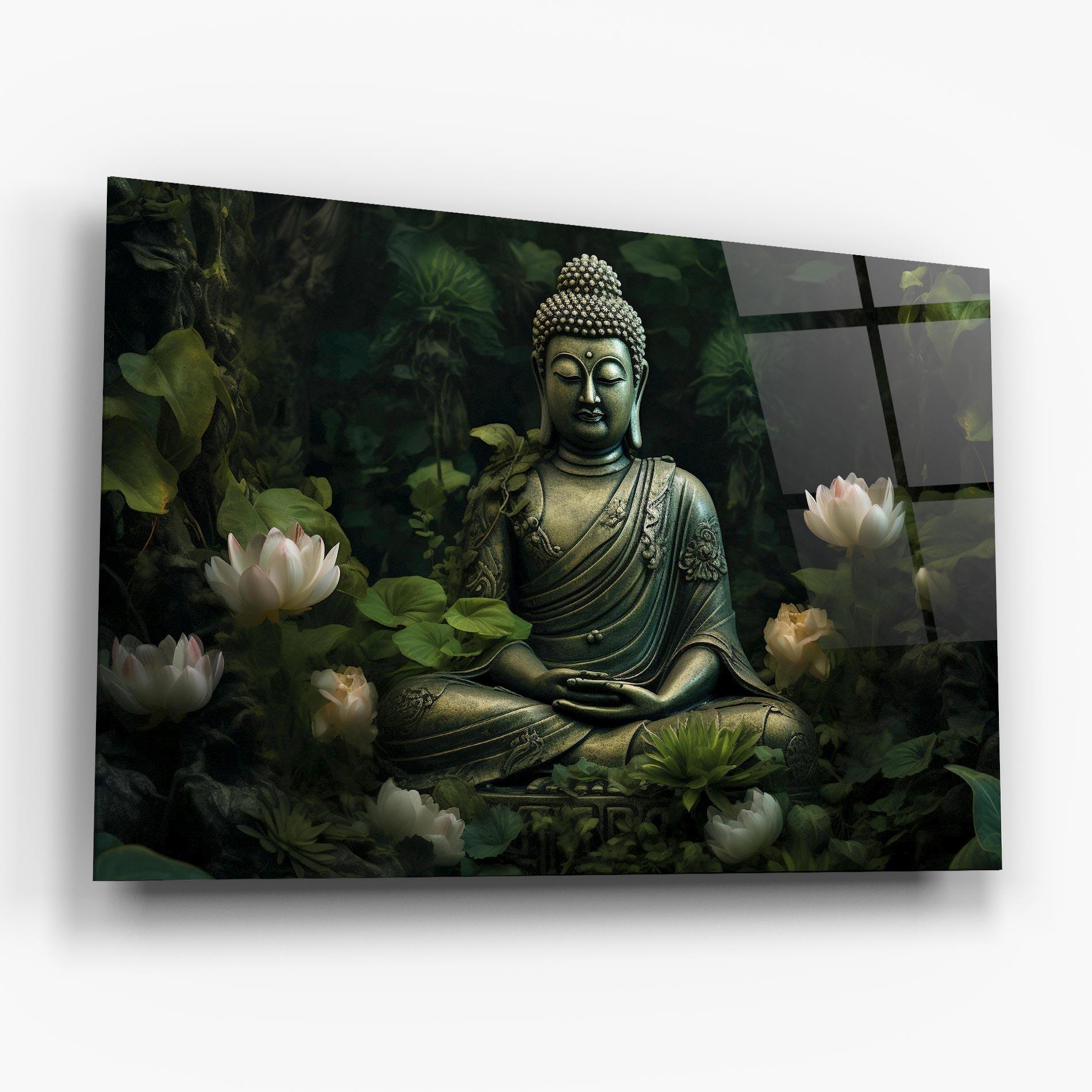 Стъклена картина Buddha Lotus Flower mockup 6