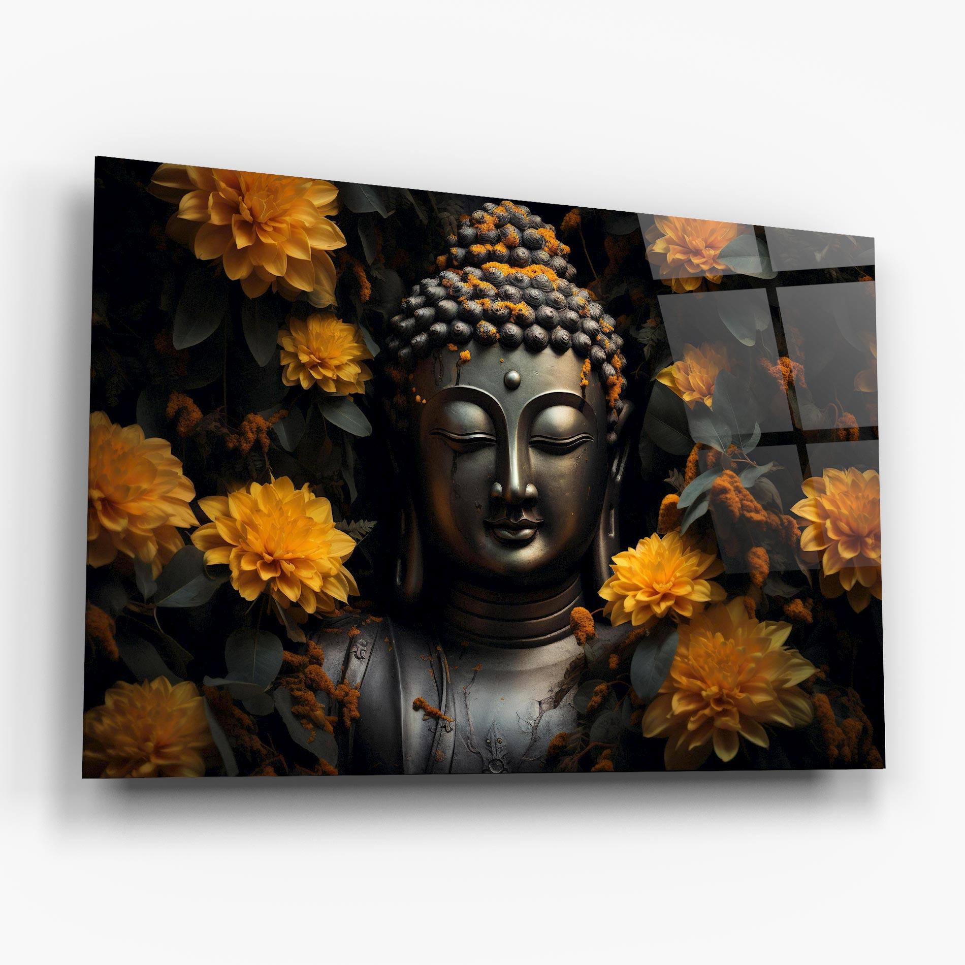 Стъклена картина Buddha Peace Statue mockup 6