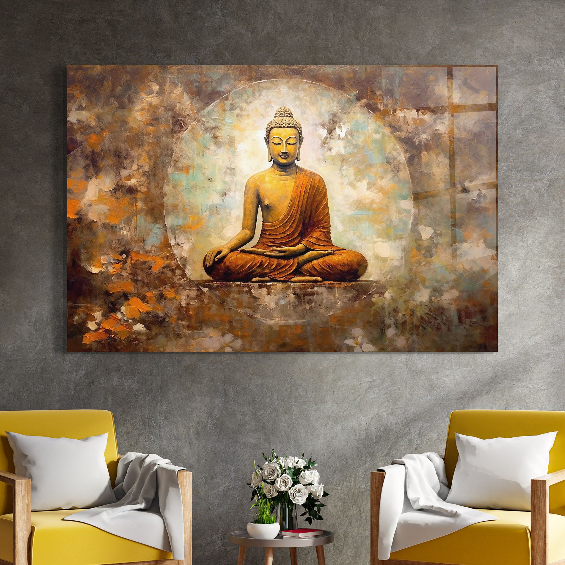 Blue Circle Buddha mockup 4