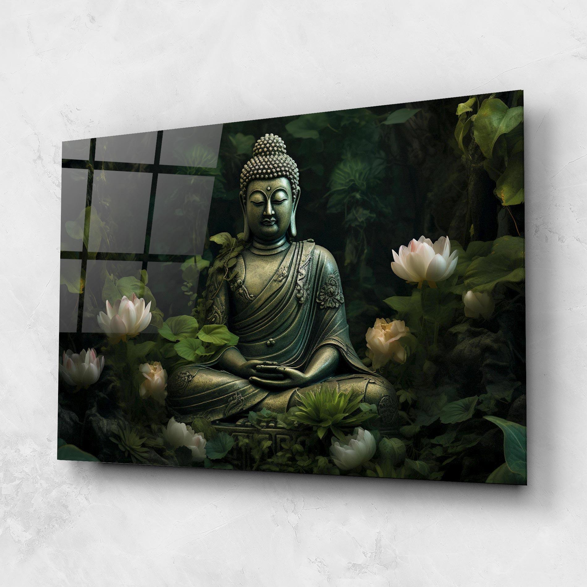 Стъклена картина Buddha Lotus Flower mockup 1
