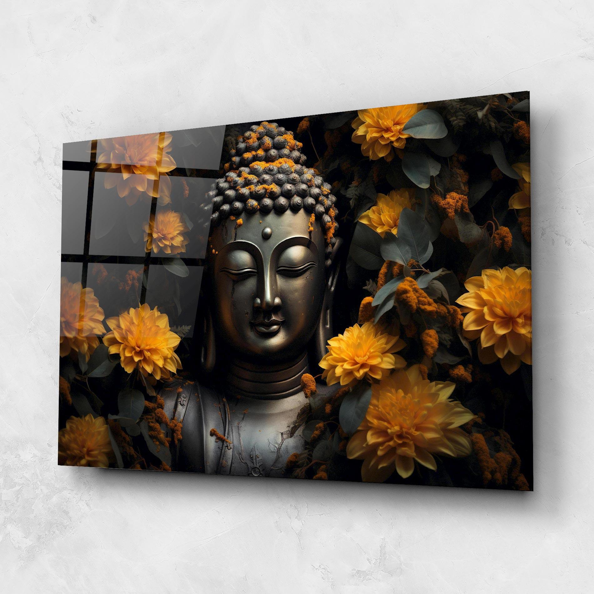 Стъклена картина Buddha Peace Statue mockup 1