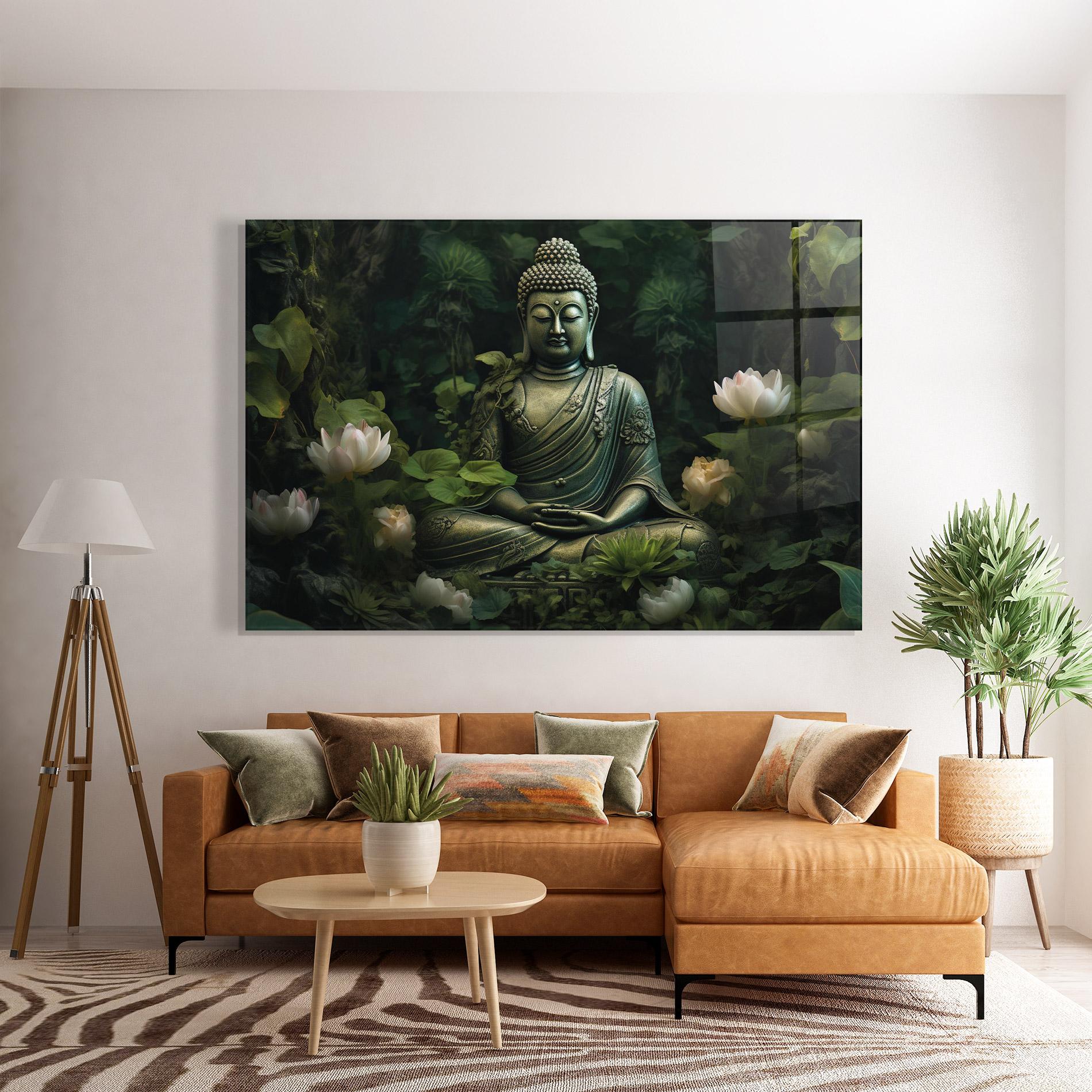 Стъклена картина Buddha Lotus Flower mockup 7