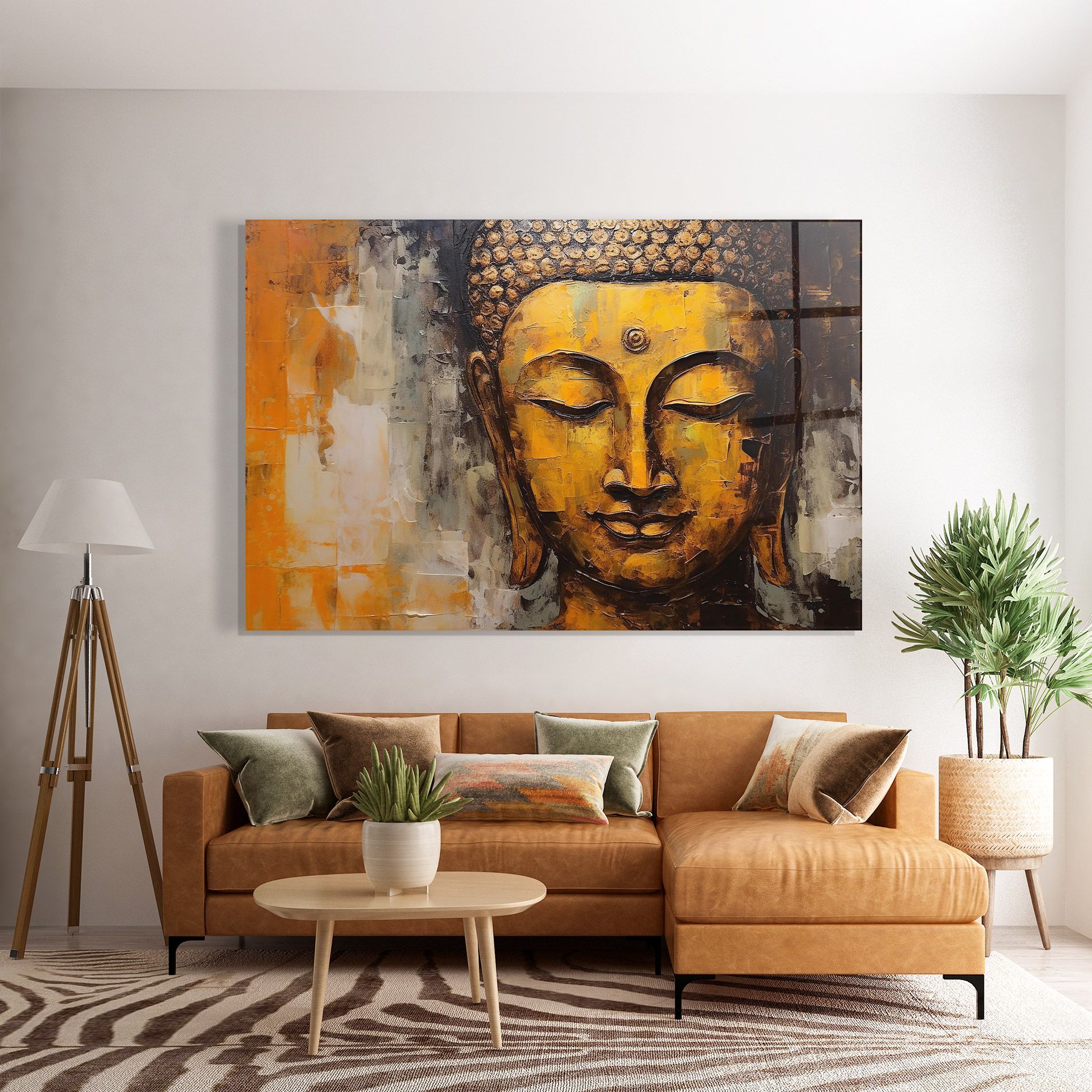Yellow Buddha Face mockup 7