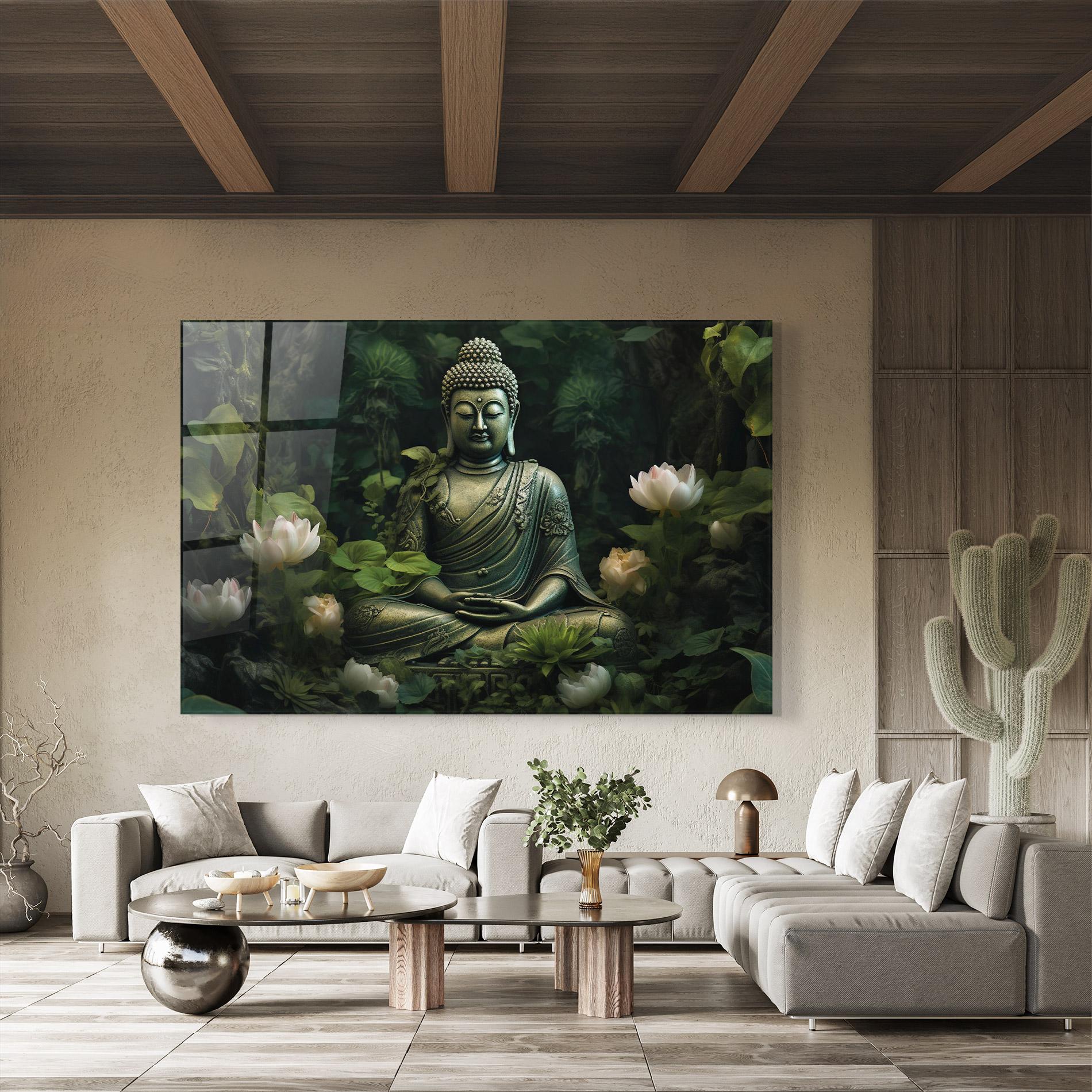 Стъклена картина Buddha Lotus Flower mockup 8