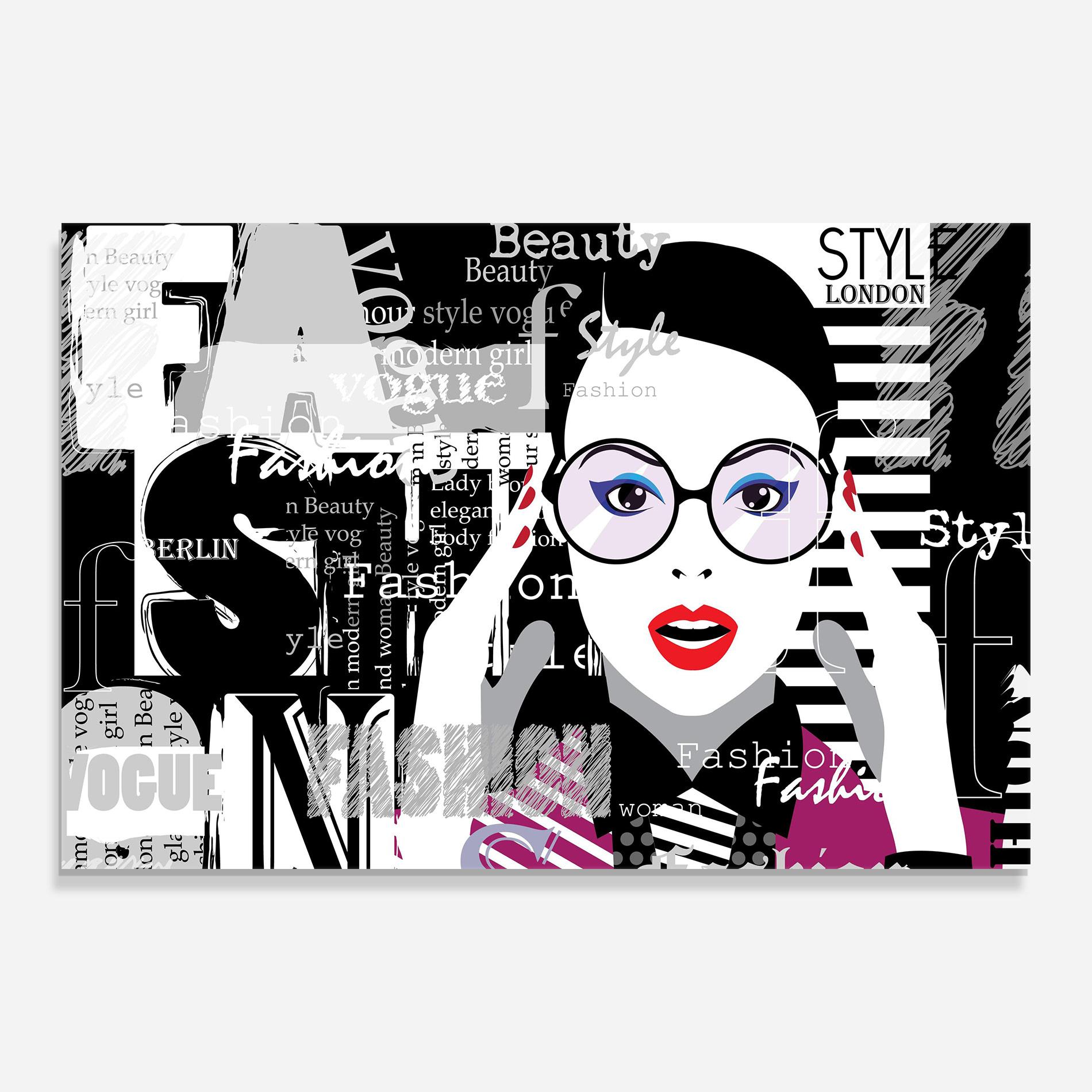 Стъклена картина Fashion Collage mockup 0