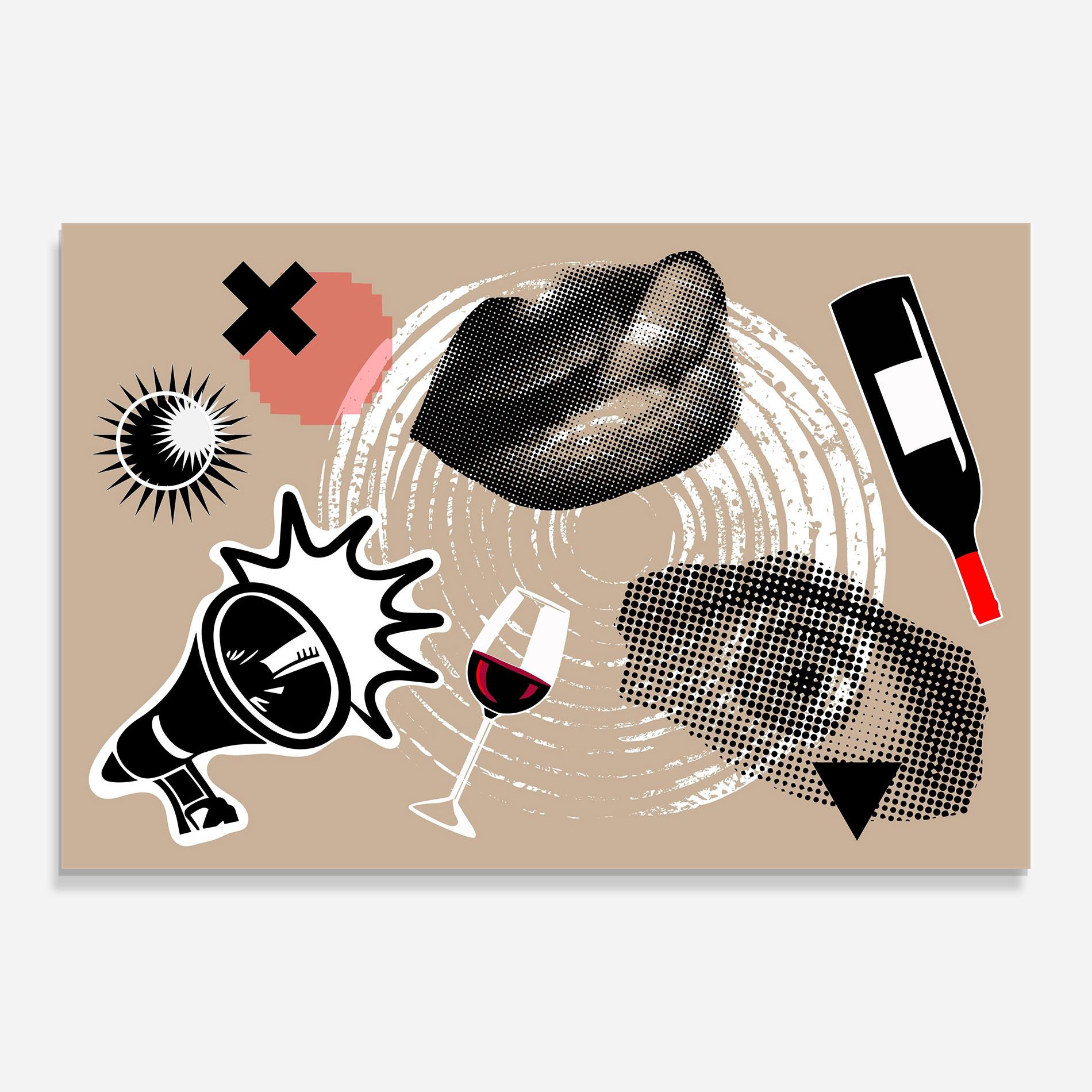 Стъклена картина Lips Mouth Collage mockup 0