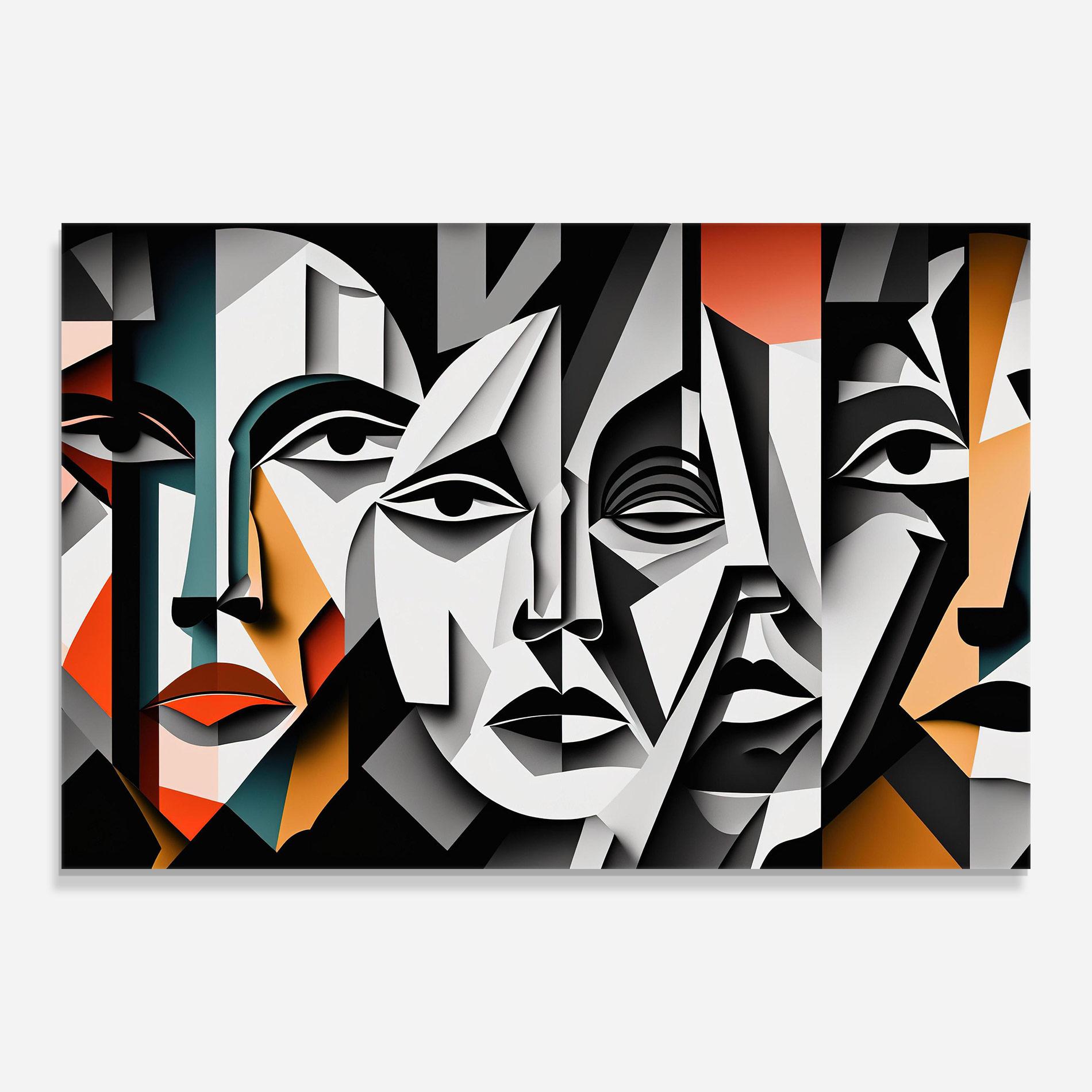 Стъклена картина Mix Faces Collage mockup 0