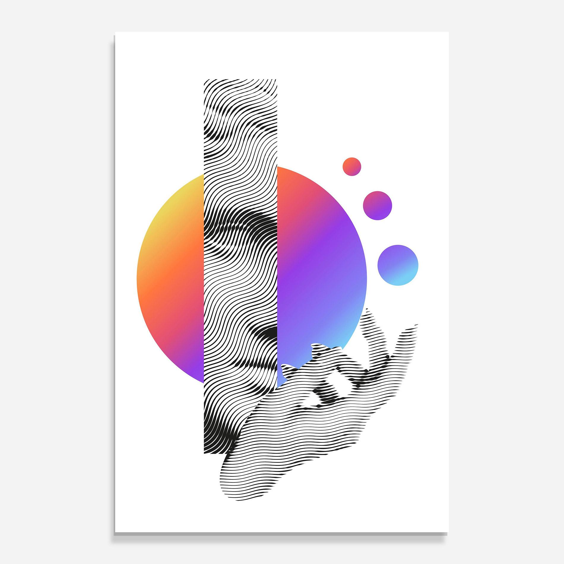 Стъклена картина Orange Light Statue mockup 0