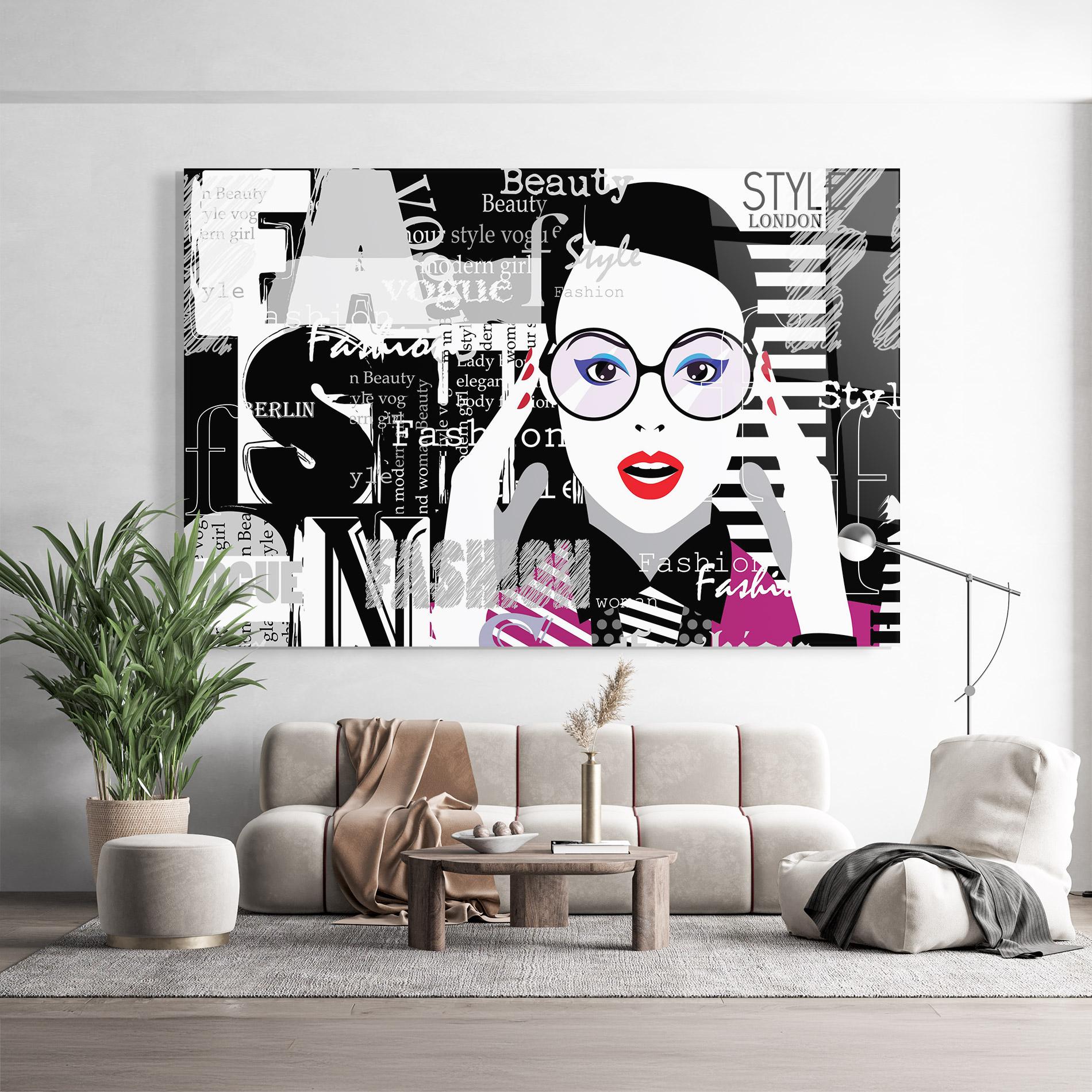 Стъклена картина Fashion Collage mockup 9