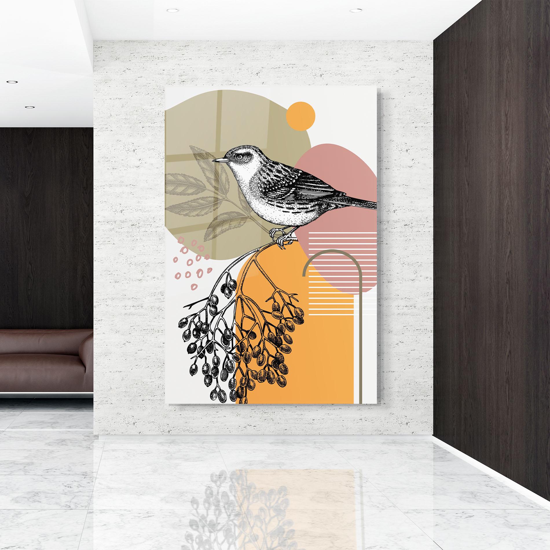 Стъклена картина Bird Collage mockup 9