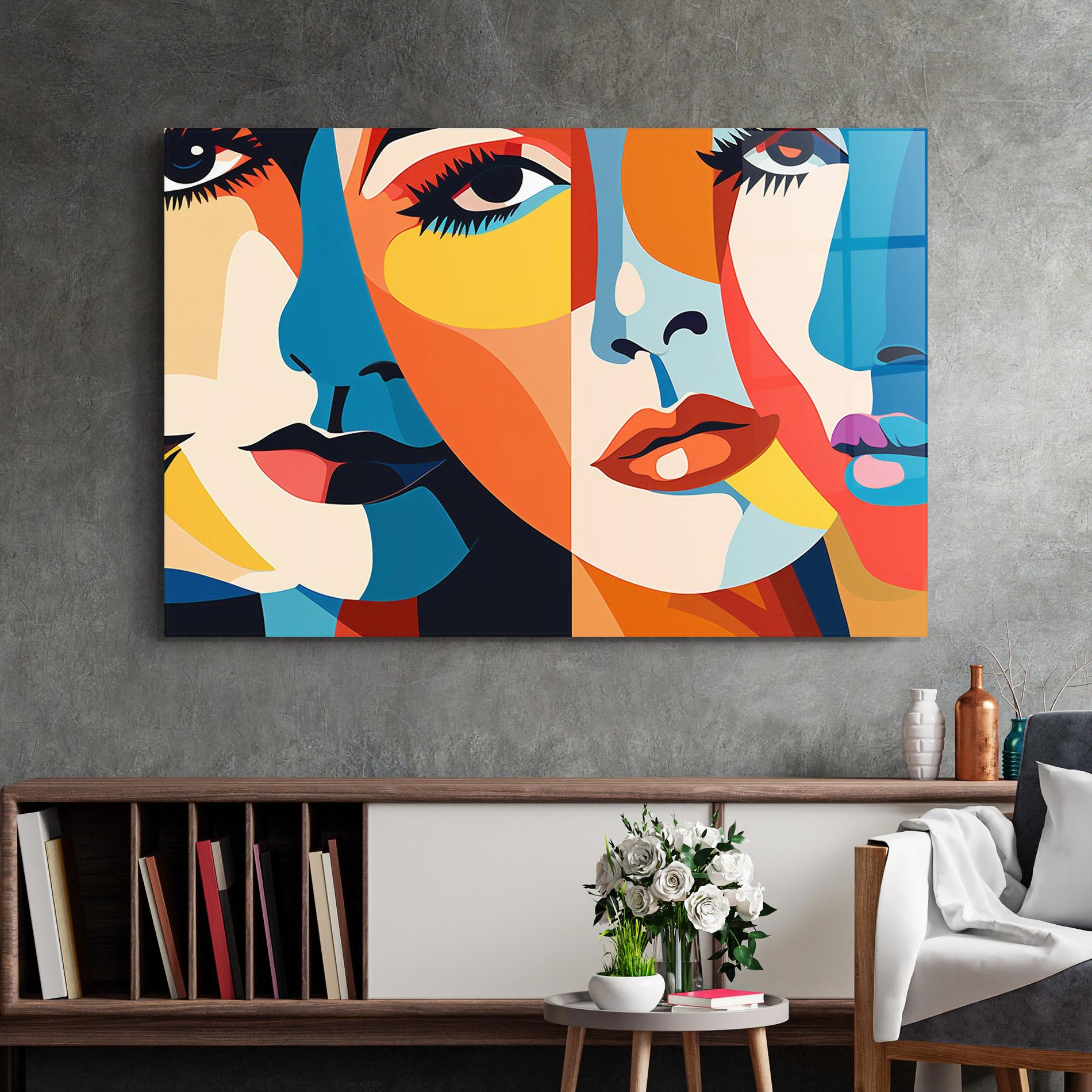 Стъклена картина Beauty Face Collage mockup 2