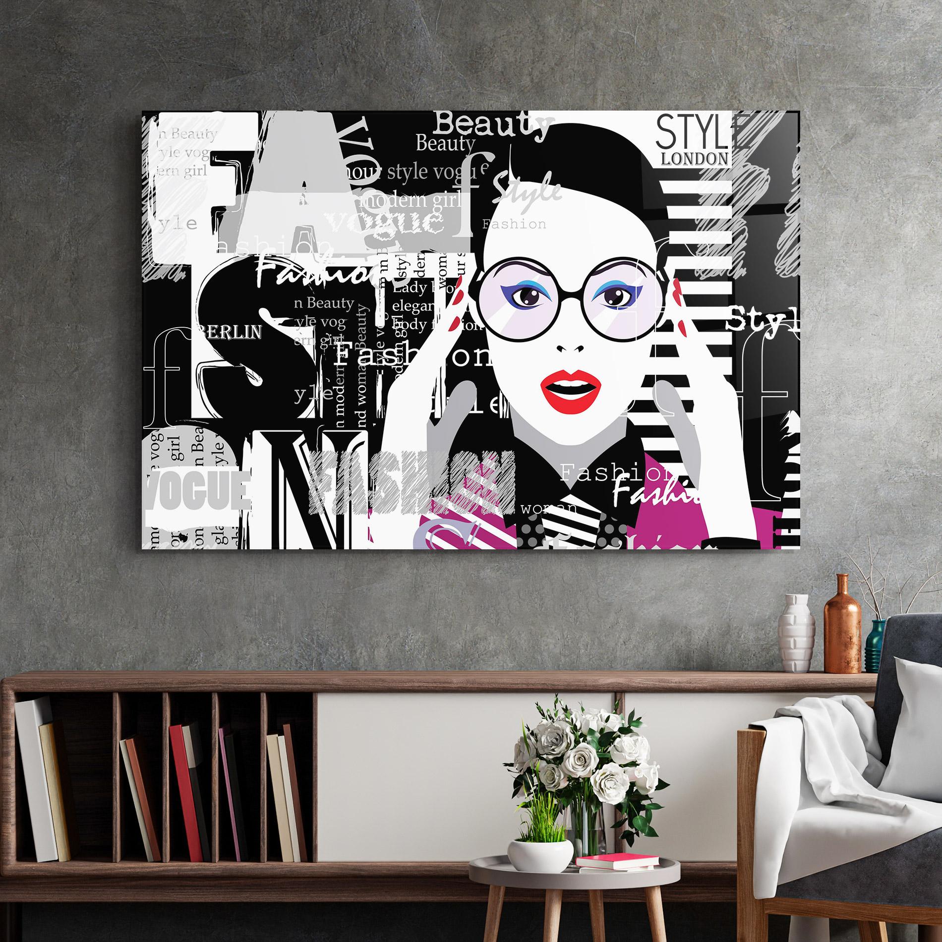 Стъклена картина Fashion Collage mockup 2