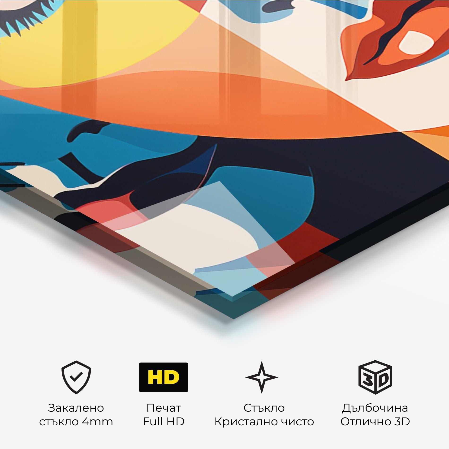 Стъклена картина Beauty Face Collage mockup 3