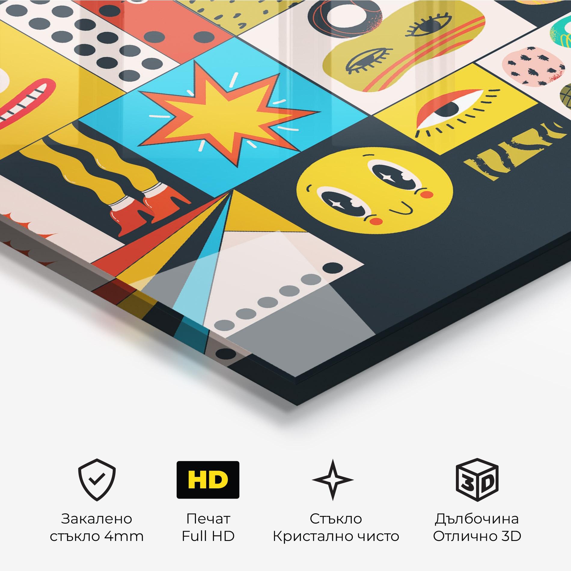 Стъклена картина Cool Eye Shape mockup 3