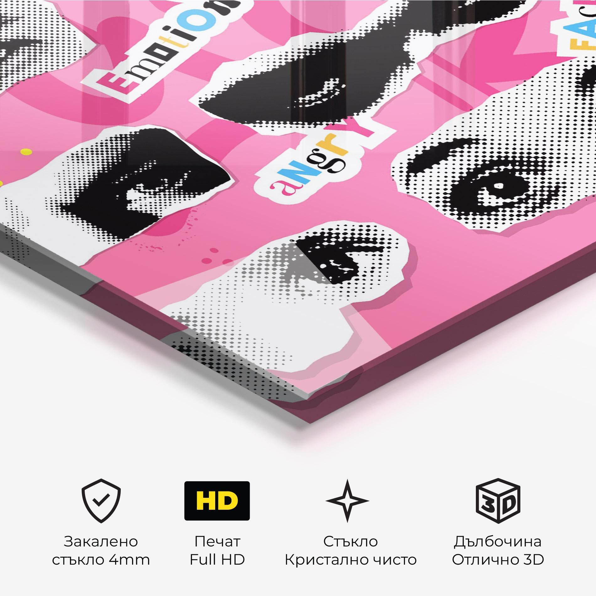 Стъклена картина Eye Type mockup 3