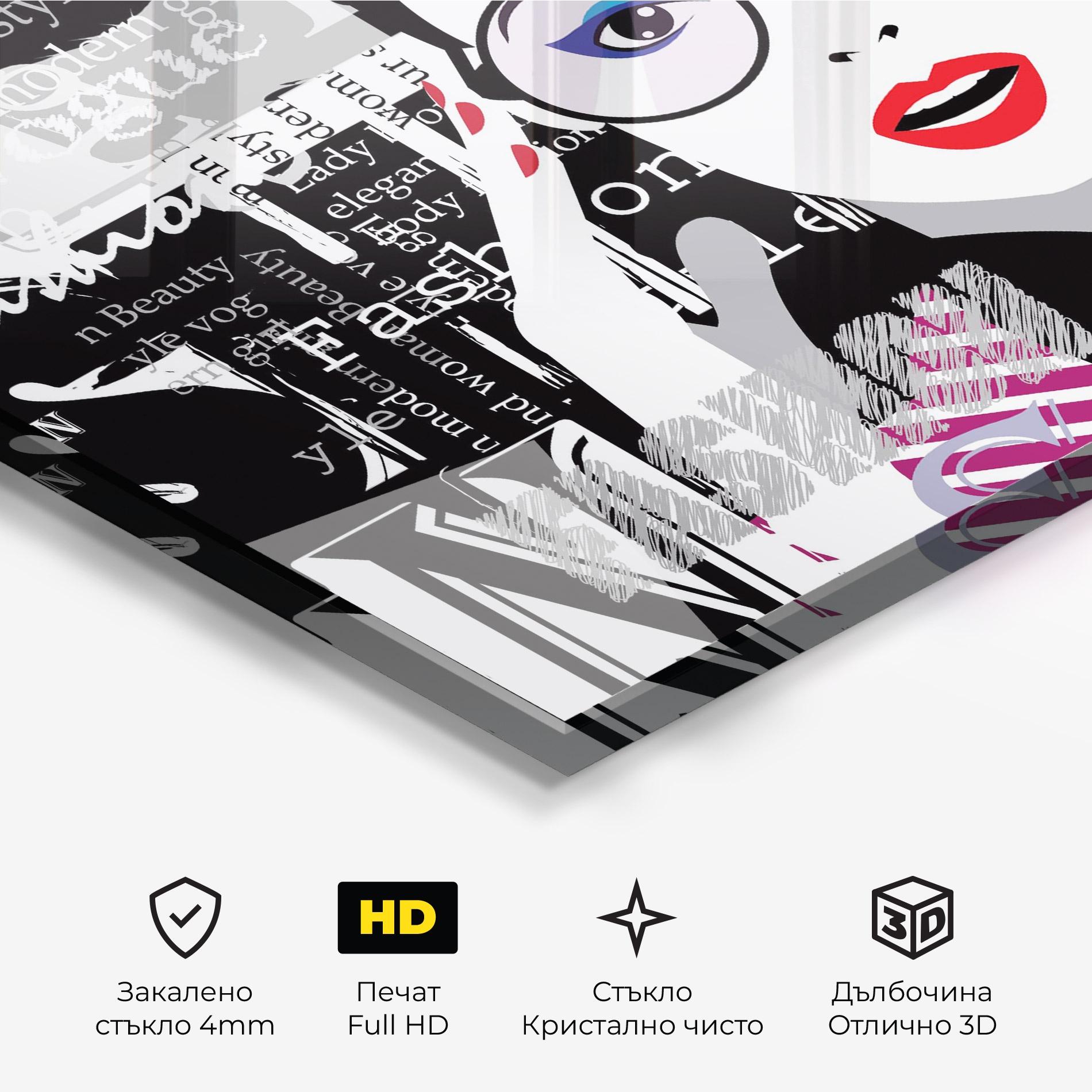 Стъклена картина Fashion Collage mockup 3