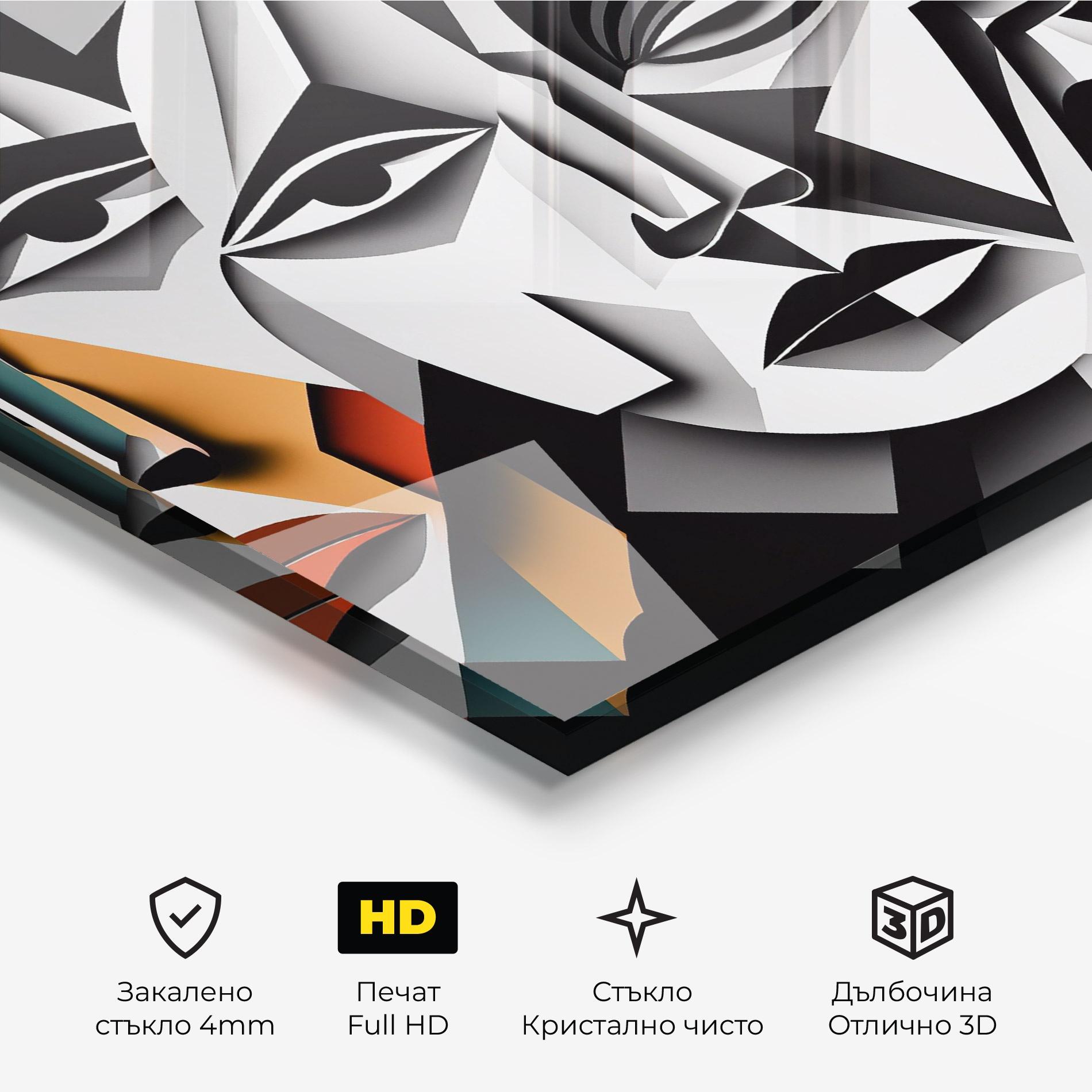 Стъклена картина Mix Faces Collage mockup 3