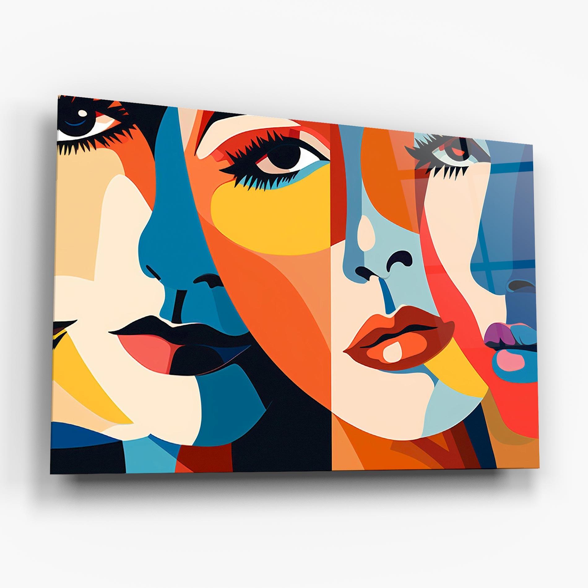 Стъклена картина Beauty Face Collage mockup 6