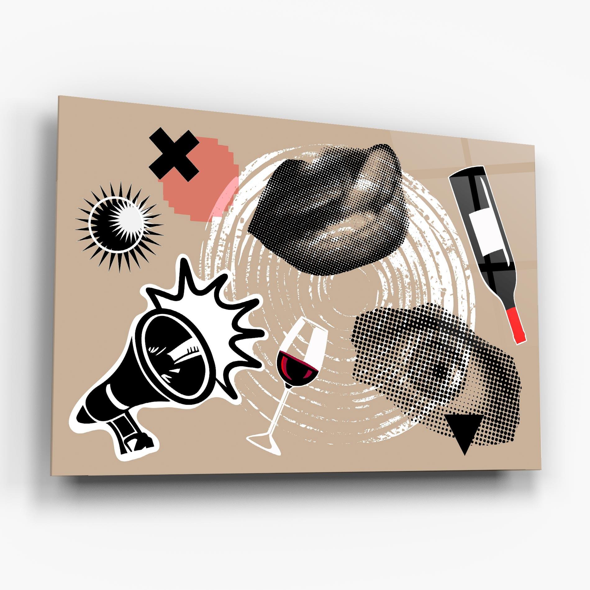 Стъклена картина Lips Mouth Collage mockup 6