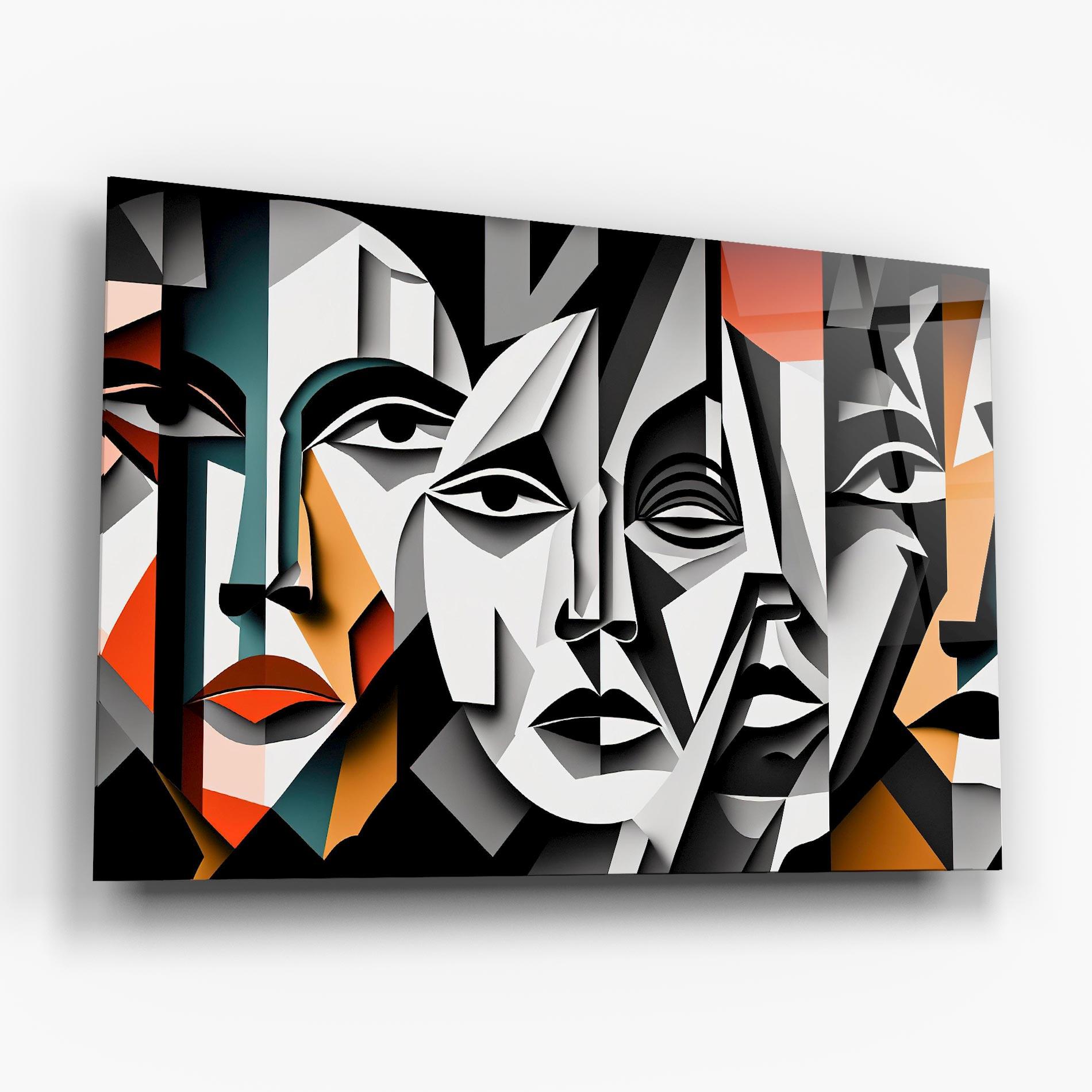 Стъклена картина Mix Faces Collage mockup 6