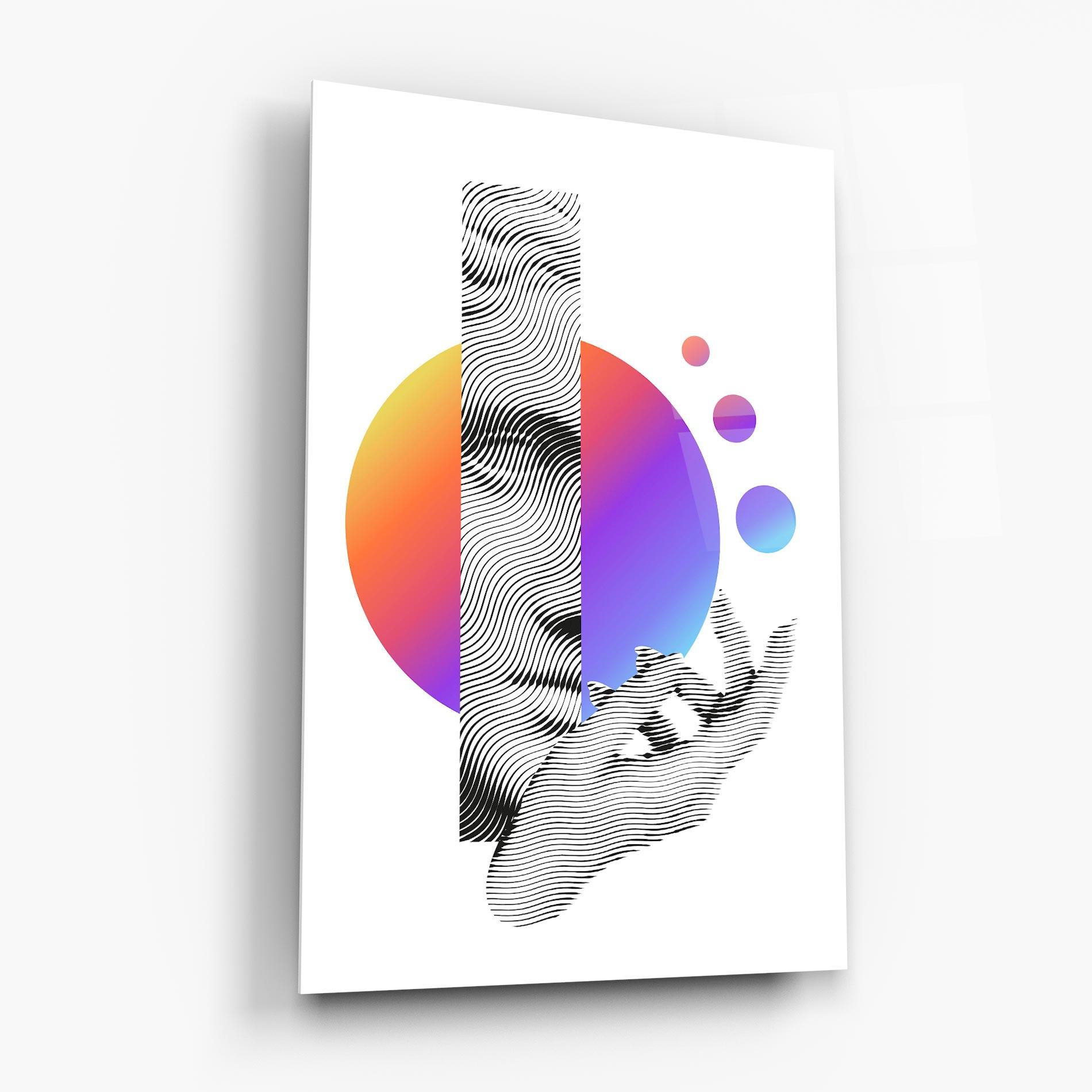 Стъклена картина Orange Light Statue mockup 6