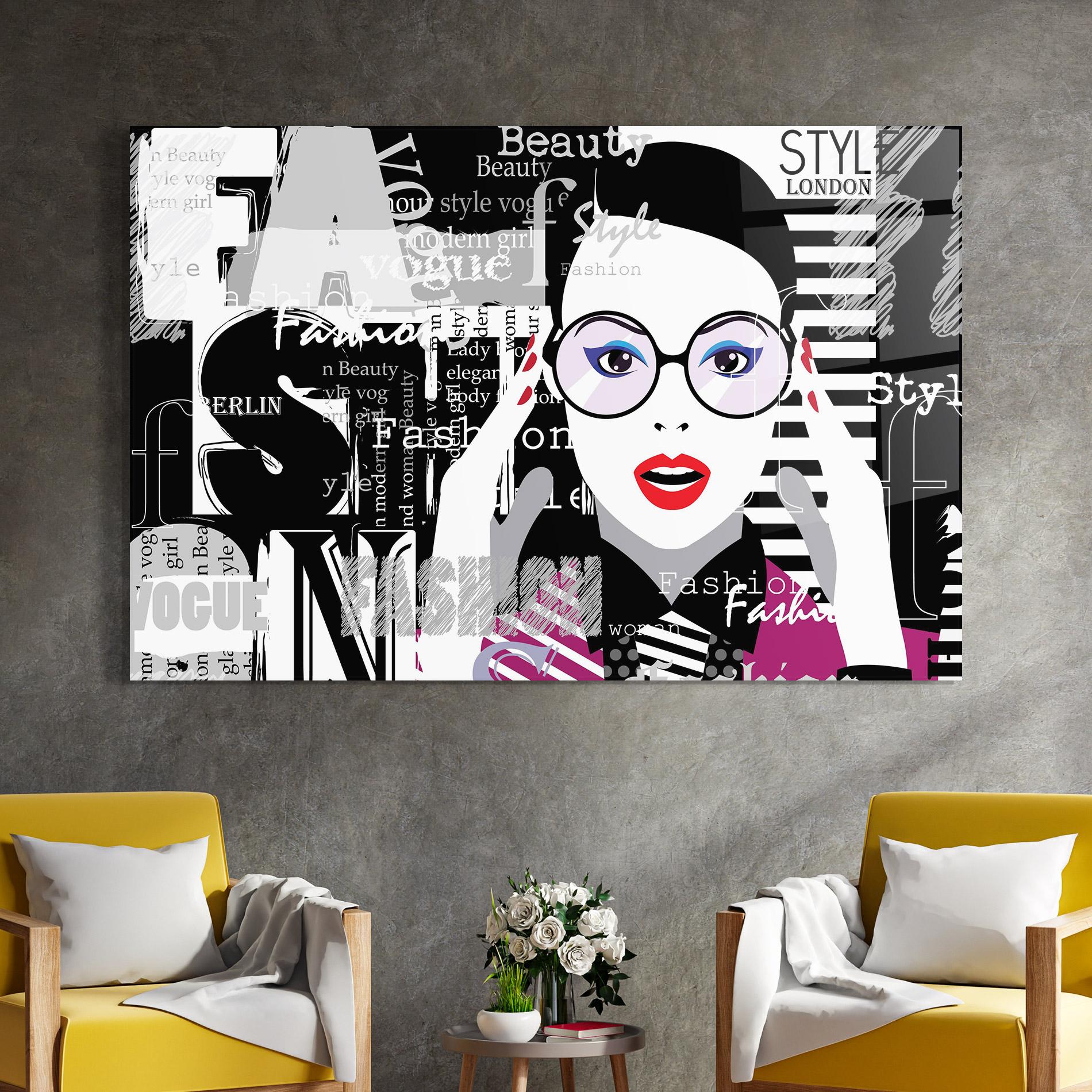 Стъклена картина Fashion Collage mockup 4